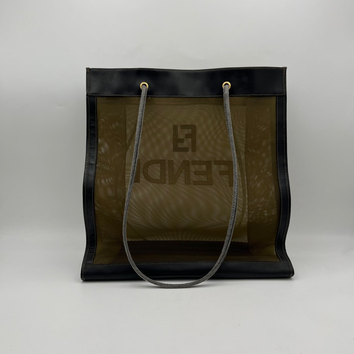 Fendi Logo Mesh Shopper Tote