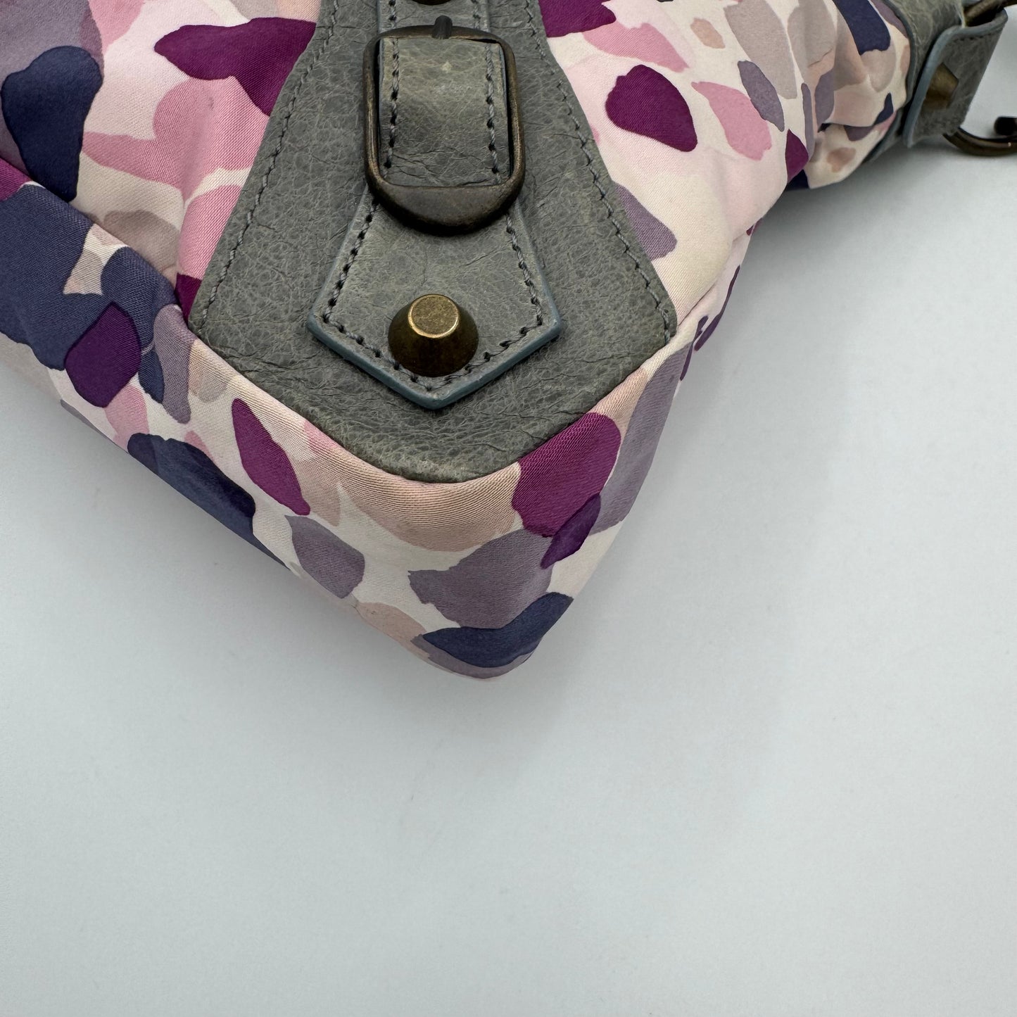 Balenciaga Gray Leather Watercolor Nylon First