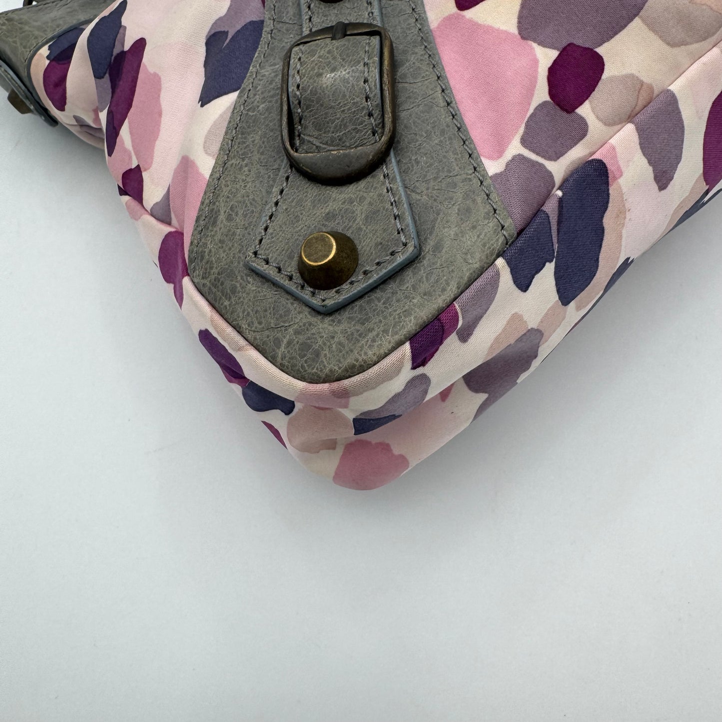 Balenciaga Gray Leather Watercolor Nylon First