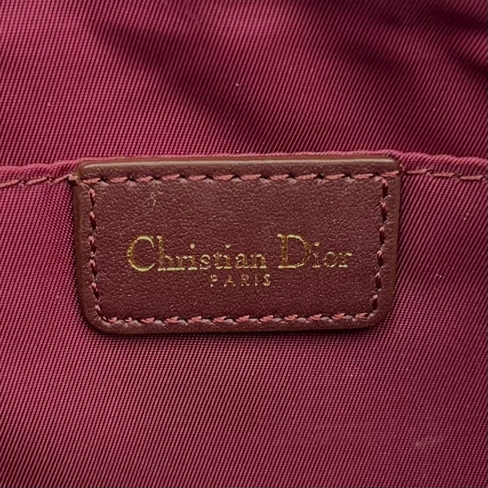 Christian Dior Burgundy Monogram Canvas Hobo Pochette