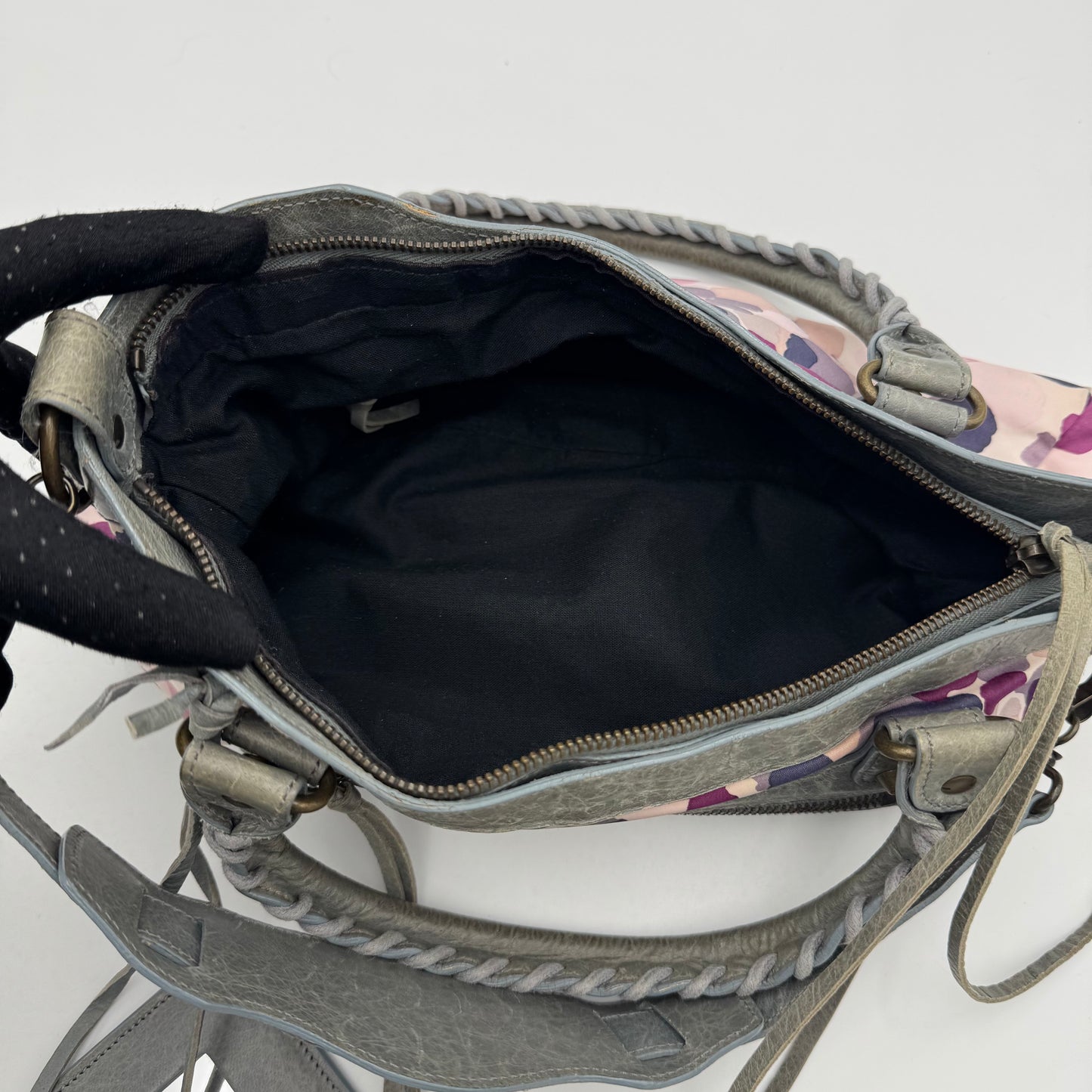 Balenciaga Gray Leather Watercolor Nylon First