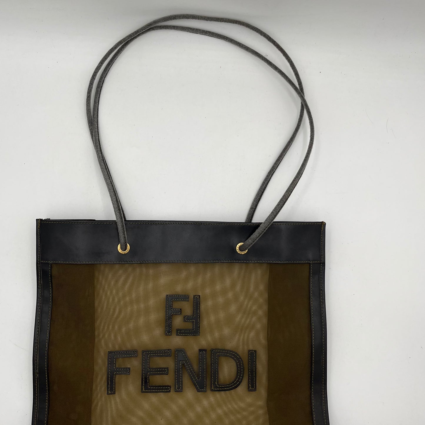 Fendi Logo Mesh Shopper Tote