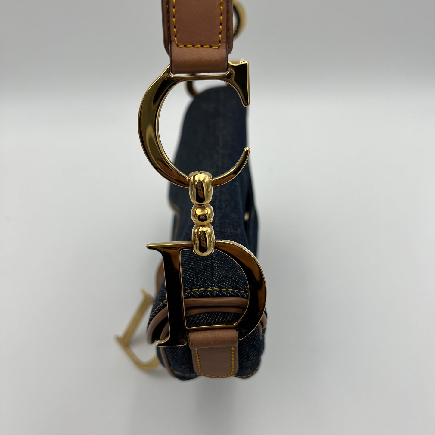 Christian Dior Blue Denim Saddle