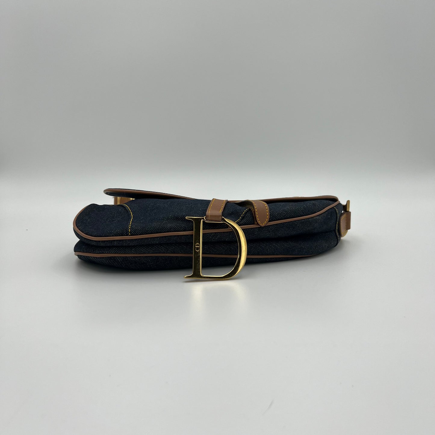 Christian Dior Blue Denim Saddle
