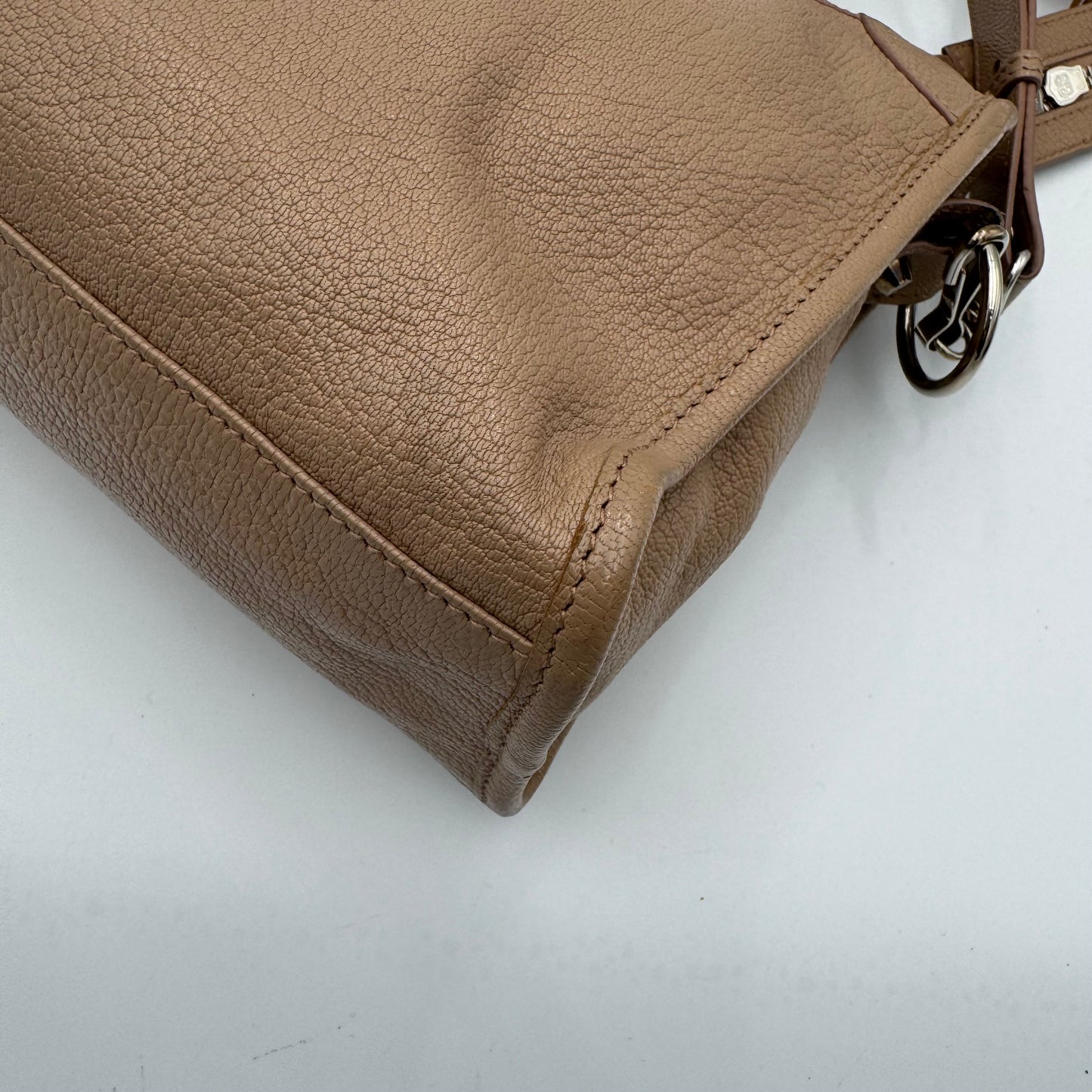 Balenciaga Beige Leather Classic Metallic Edge Small City