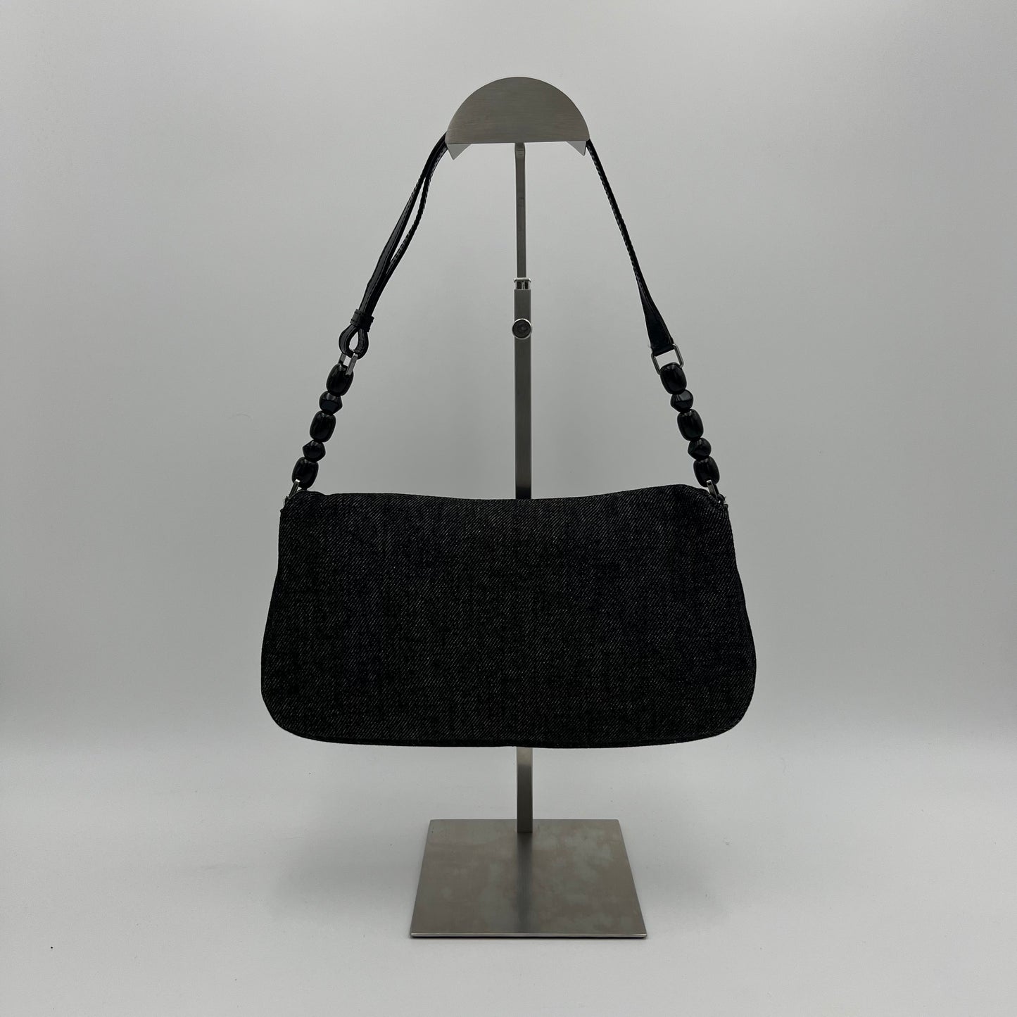 Christian Dior Gray Denim Malice Pearl Baguette