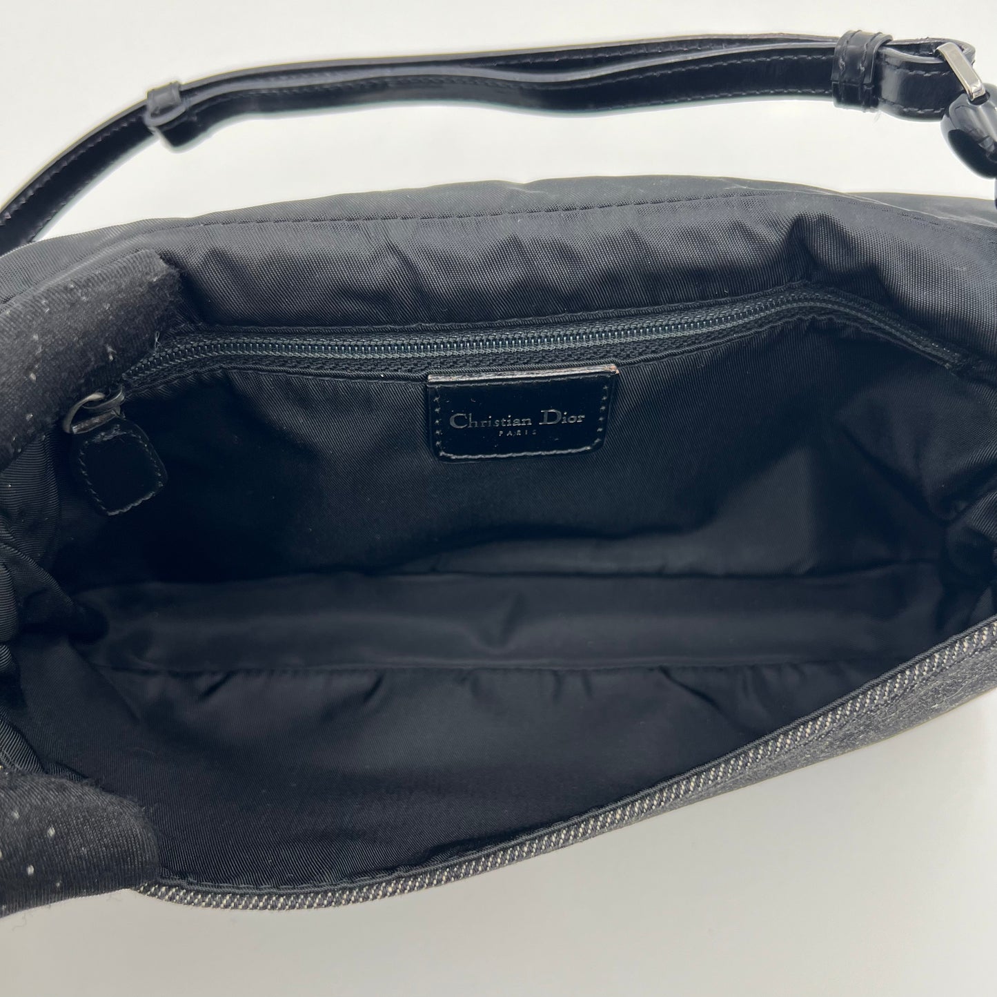 Christian Dior Gray Denim Malice Pearl Baguette