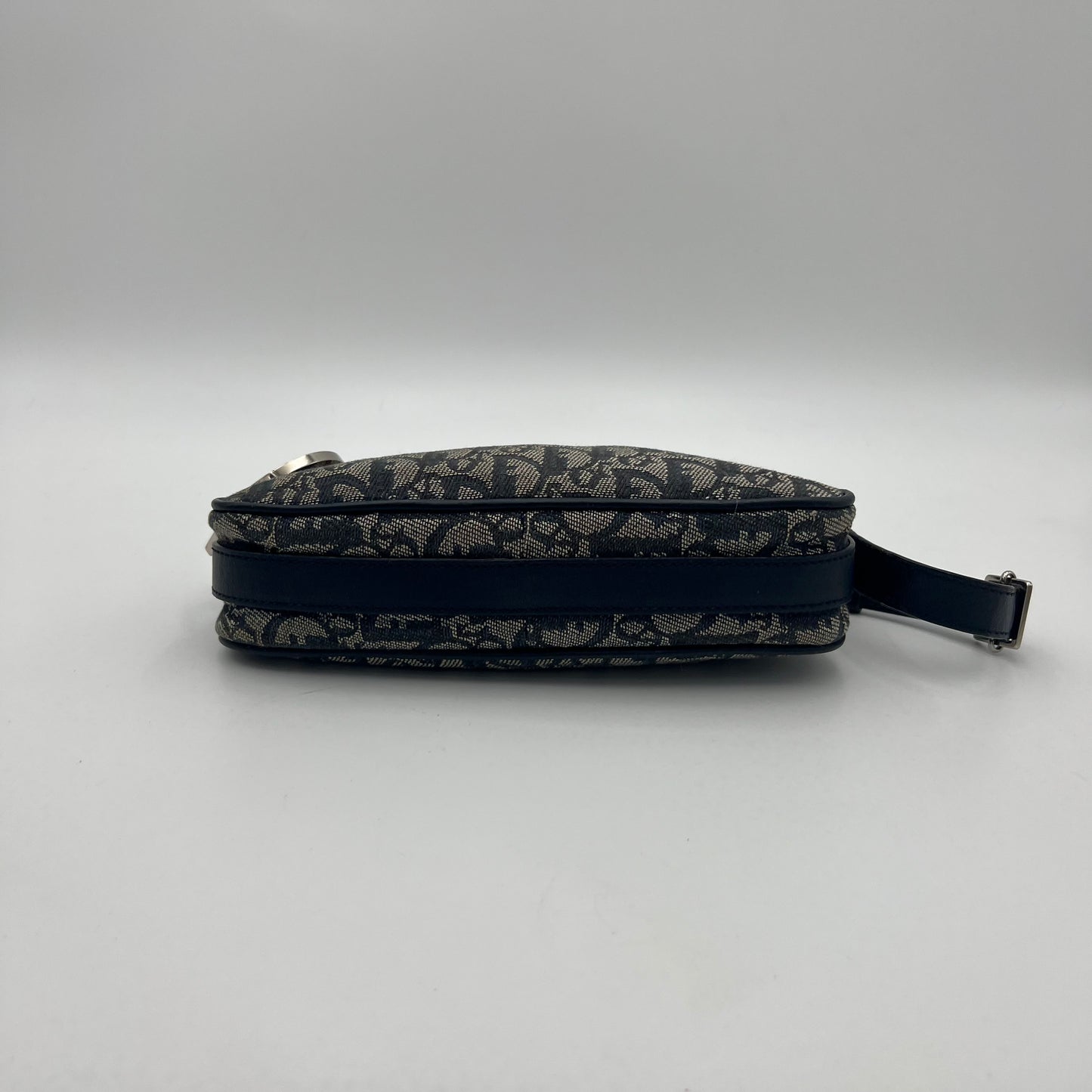 Christian Dior Blue Oblique Canvas D Charm Spellout Pochette