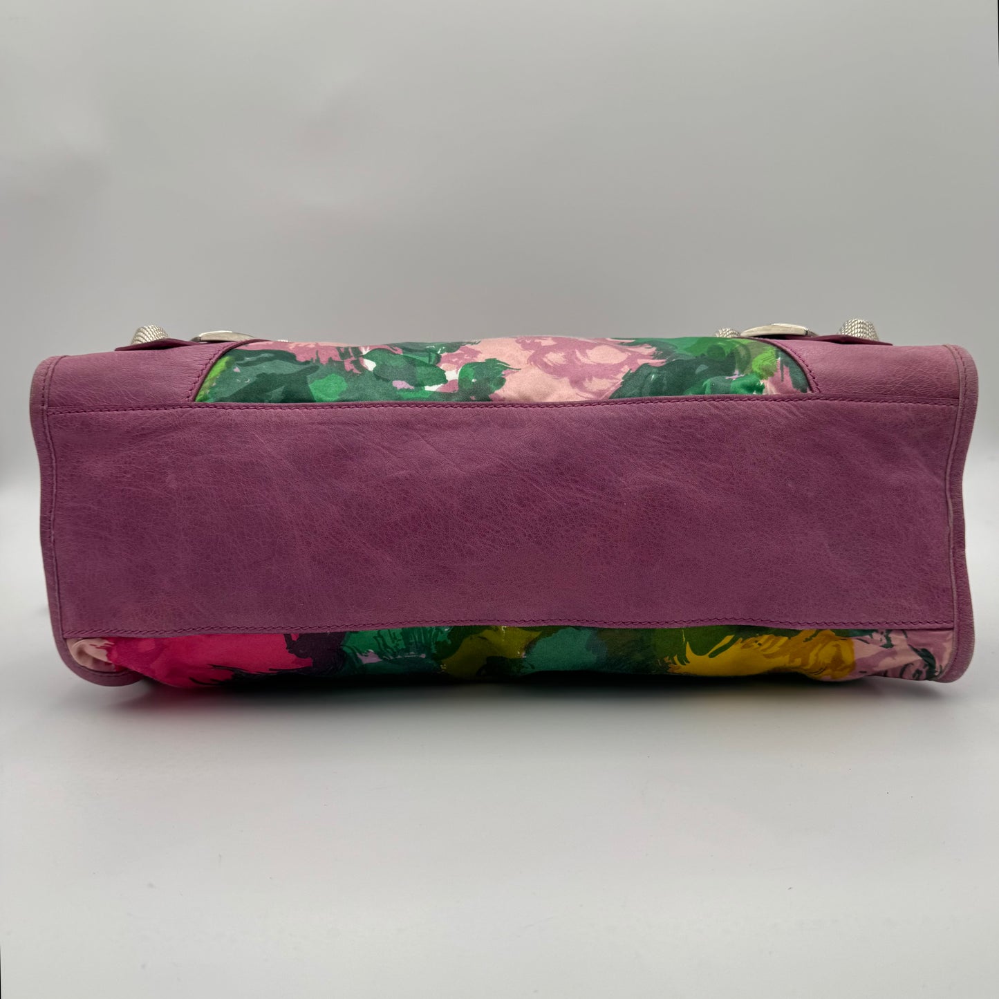 Balenciaga Pink Leather Floral Satin Giant 21 City SHW