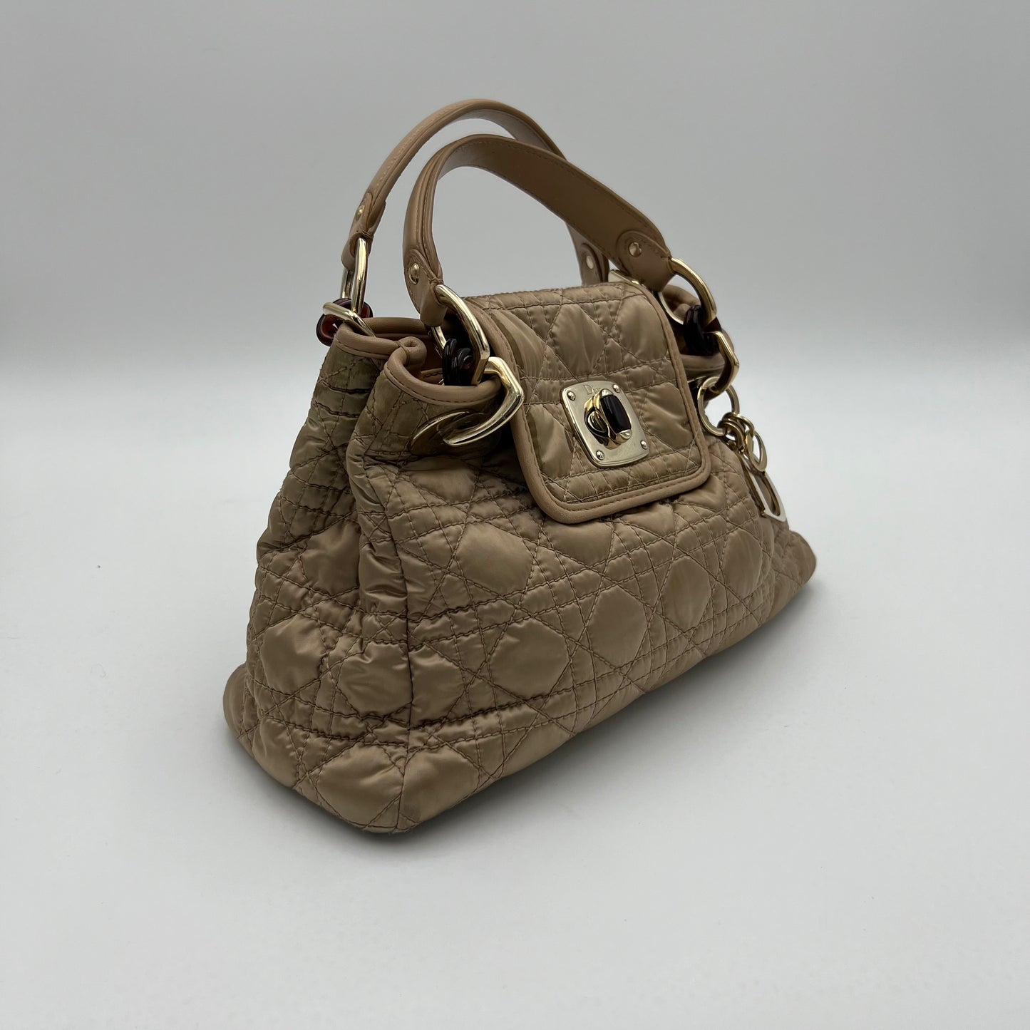 Christian Dior Gold Cannage Charming Lock Handbag