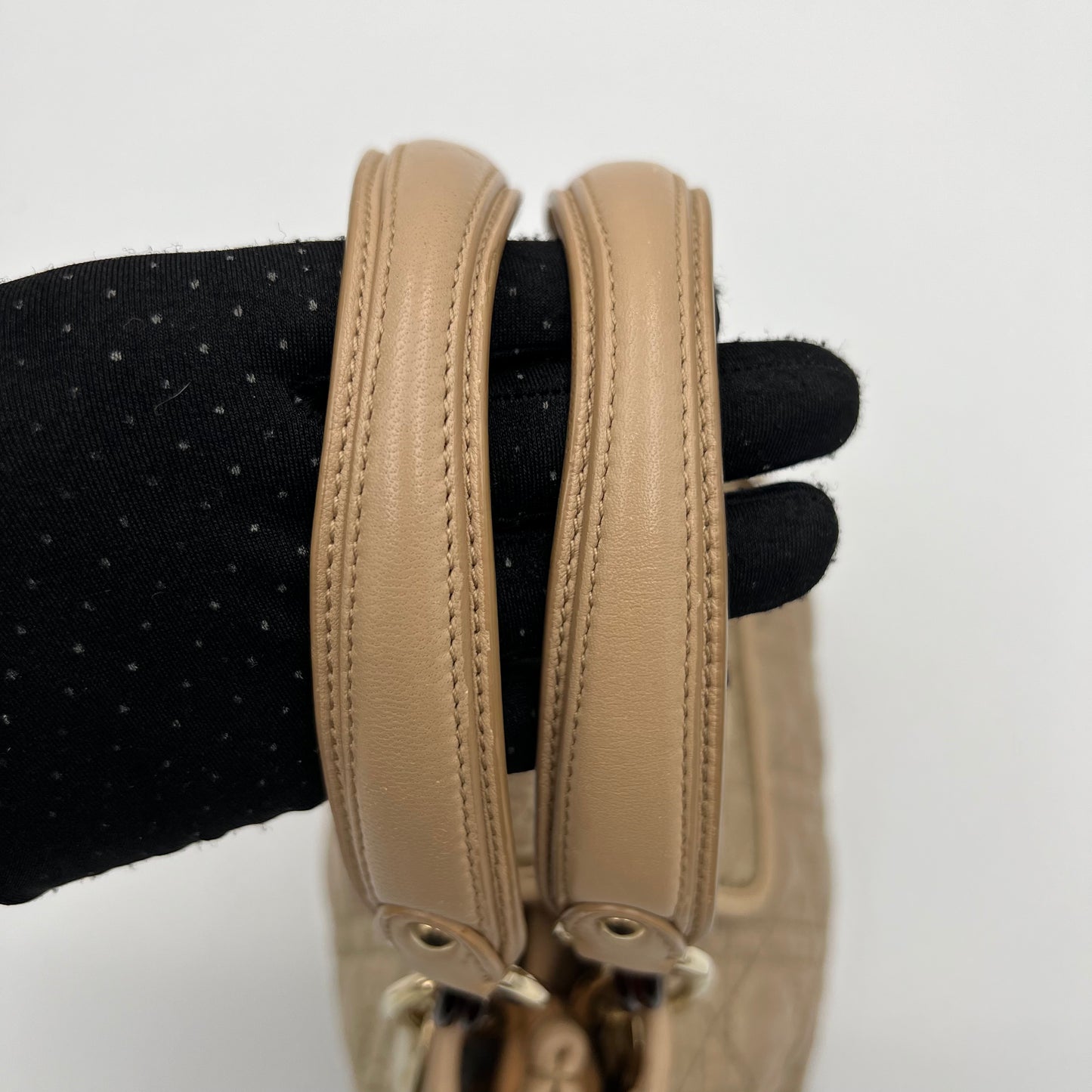 Christian Dior Gold Cannage Charming Lock Handbag