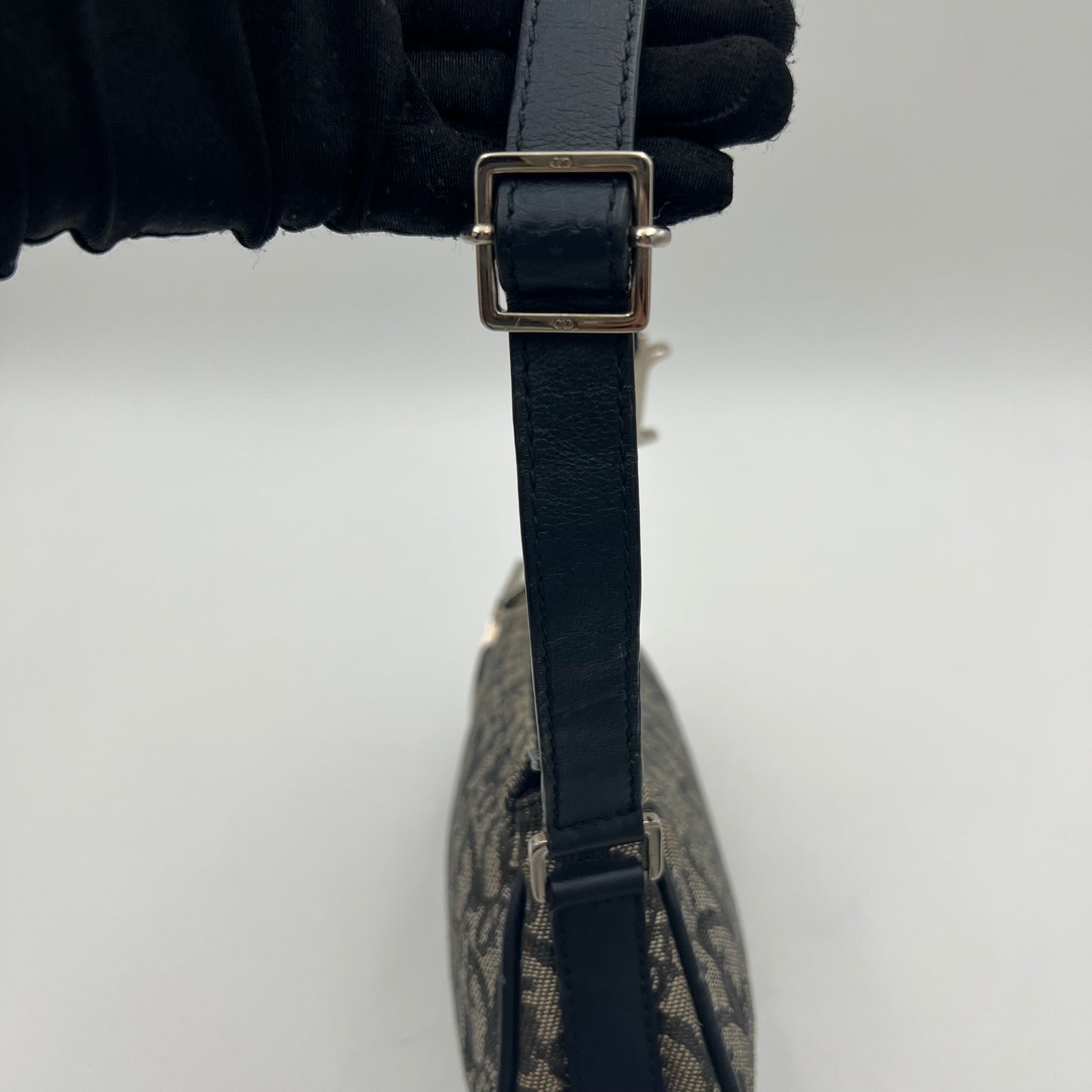 Christian Dior Blue Oblique Canvas D Charm Spellout Pochette