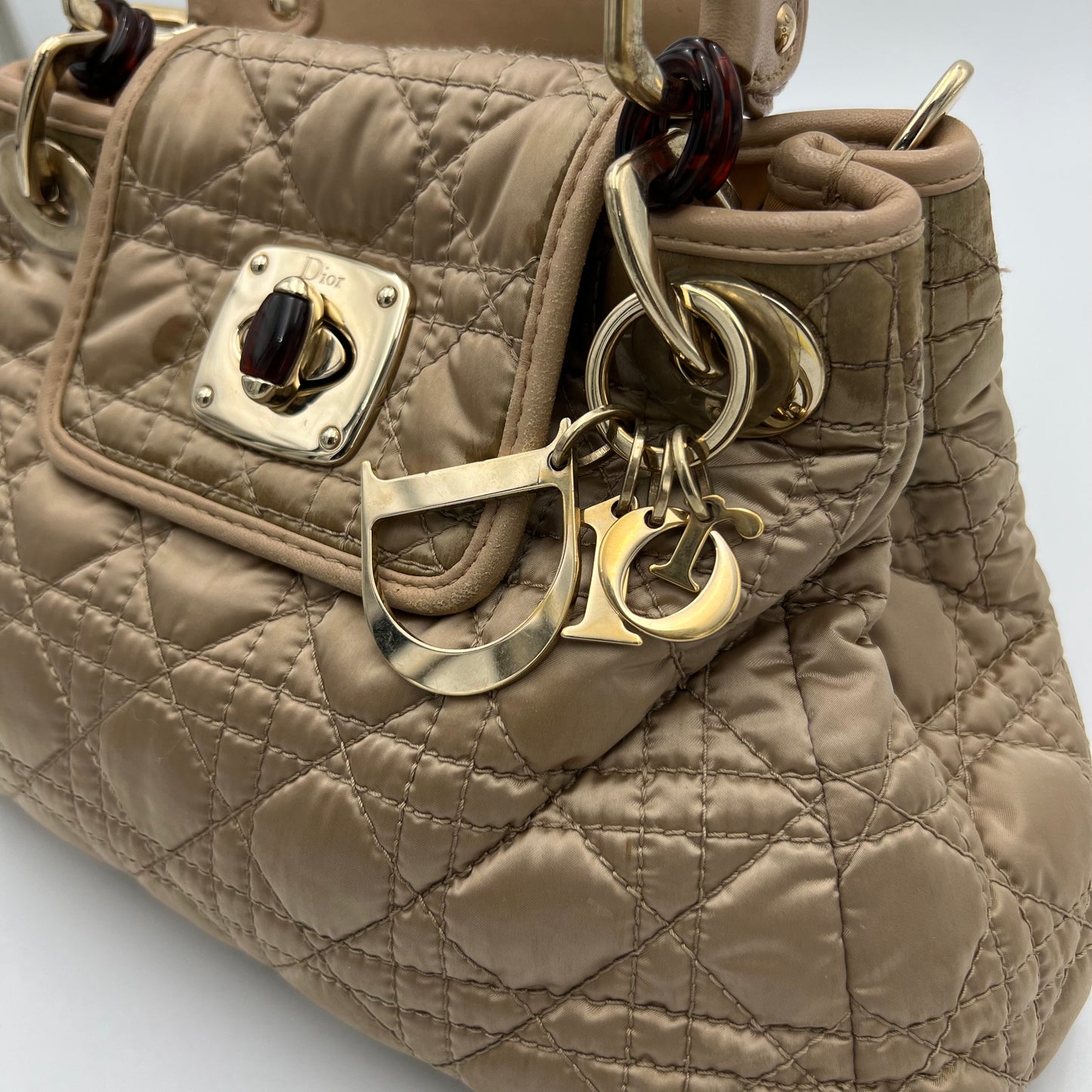 Christian Dior Gold Cannage Charming Lock Handbag