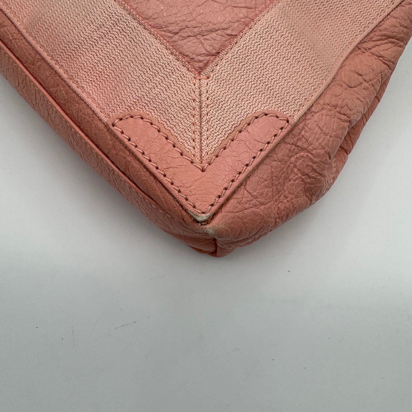 Balenciaga Pink Leather Navy Cabas XS