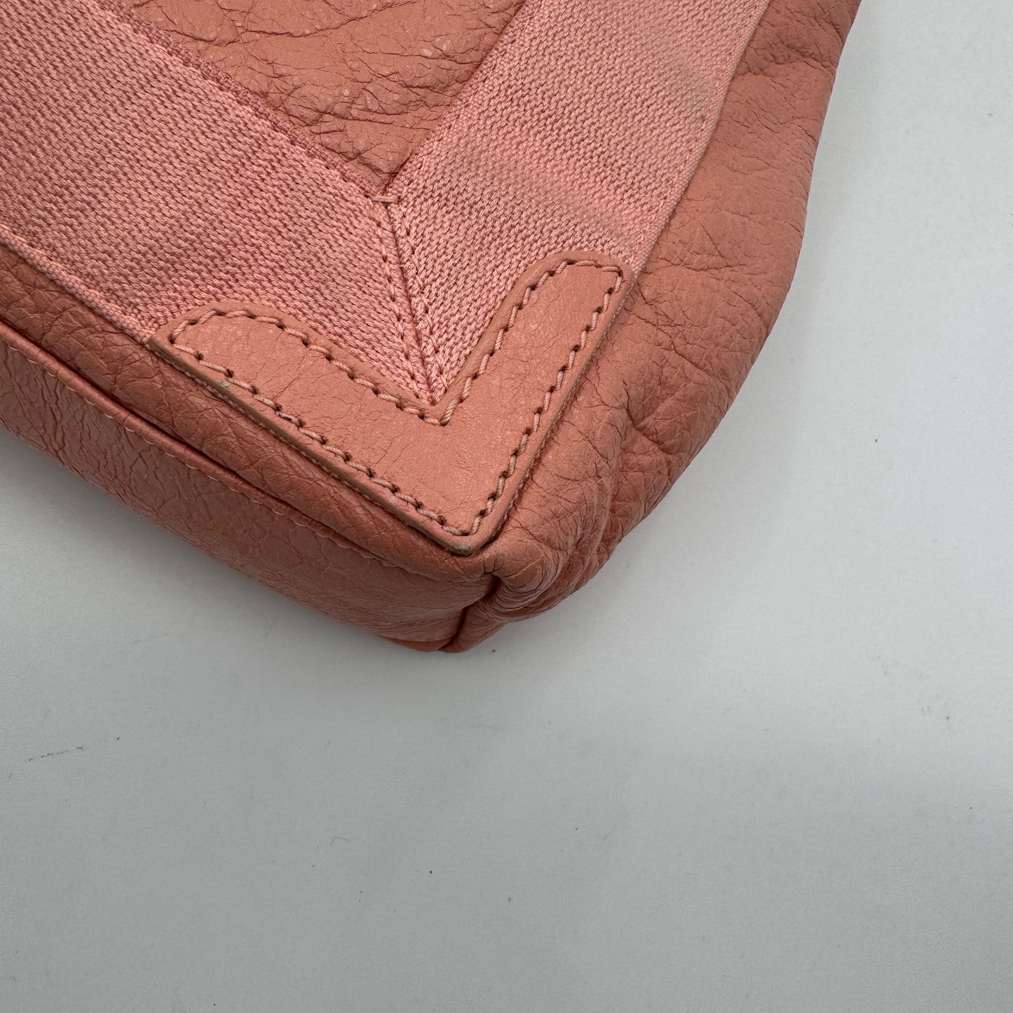 Balenciaga Pink Leather Navy Cabas XS