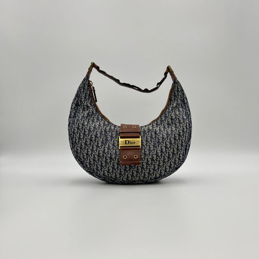 Christian Dior Navy Blue Trotter Street Chic Hobo Bag