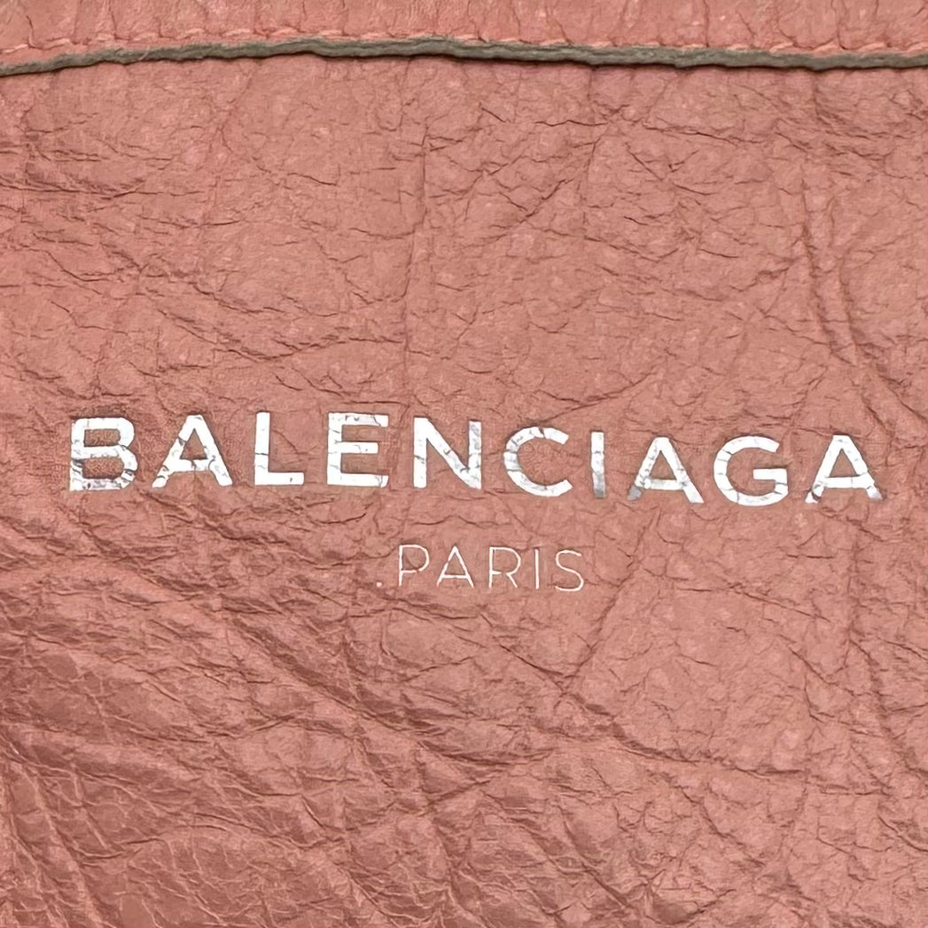 Balenciaga Pink Leather Navy Cabas XS