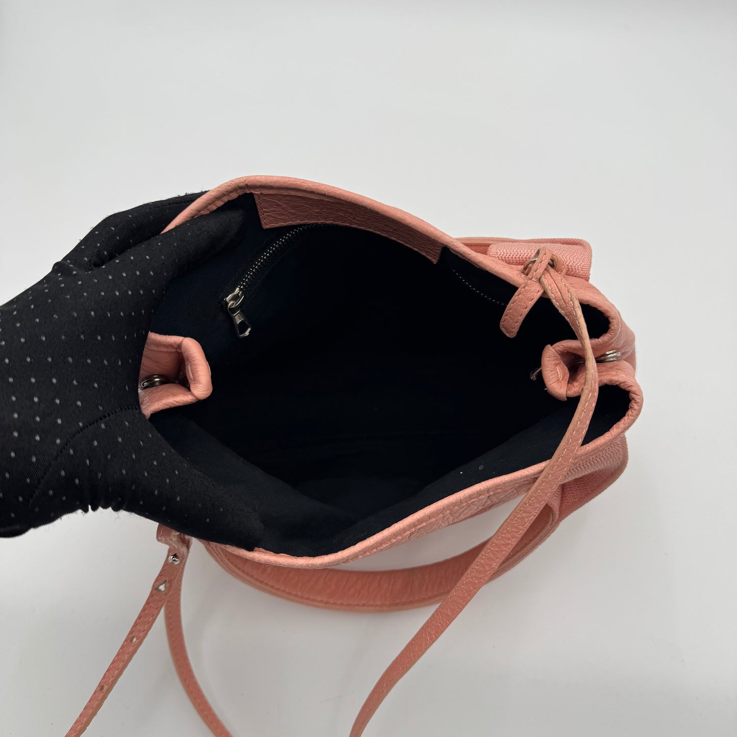 Balenciaga Pink Leather Navy Cabas XS