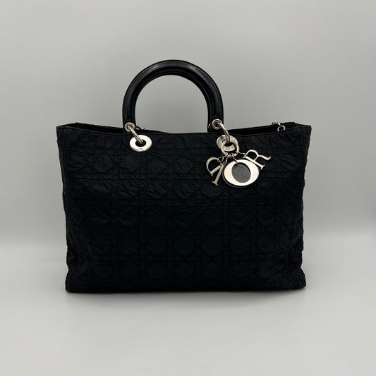 Christian Dior Black Nylon Cannage Lady Dior