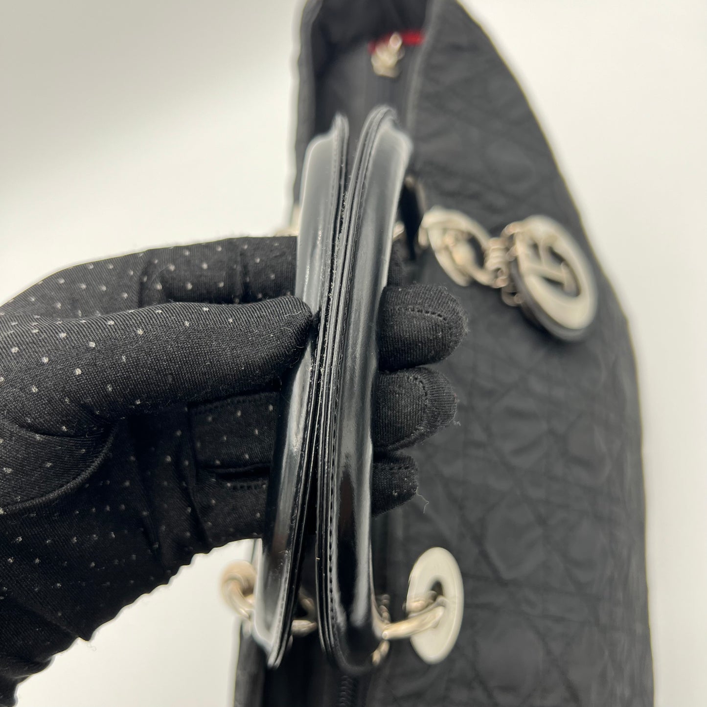 Christian Dior Black Nylon Cannage Lady Dior