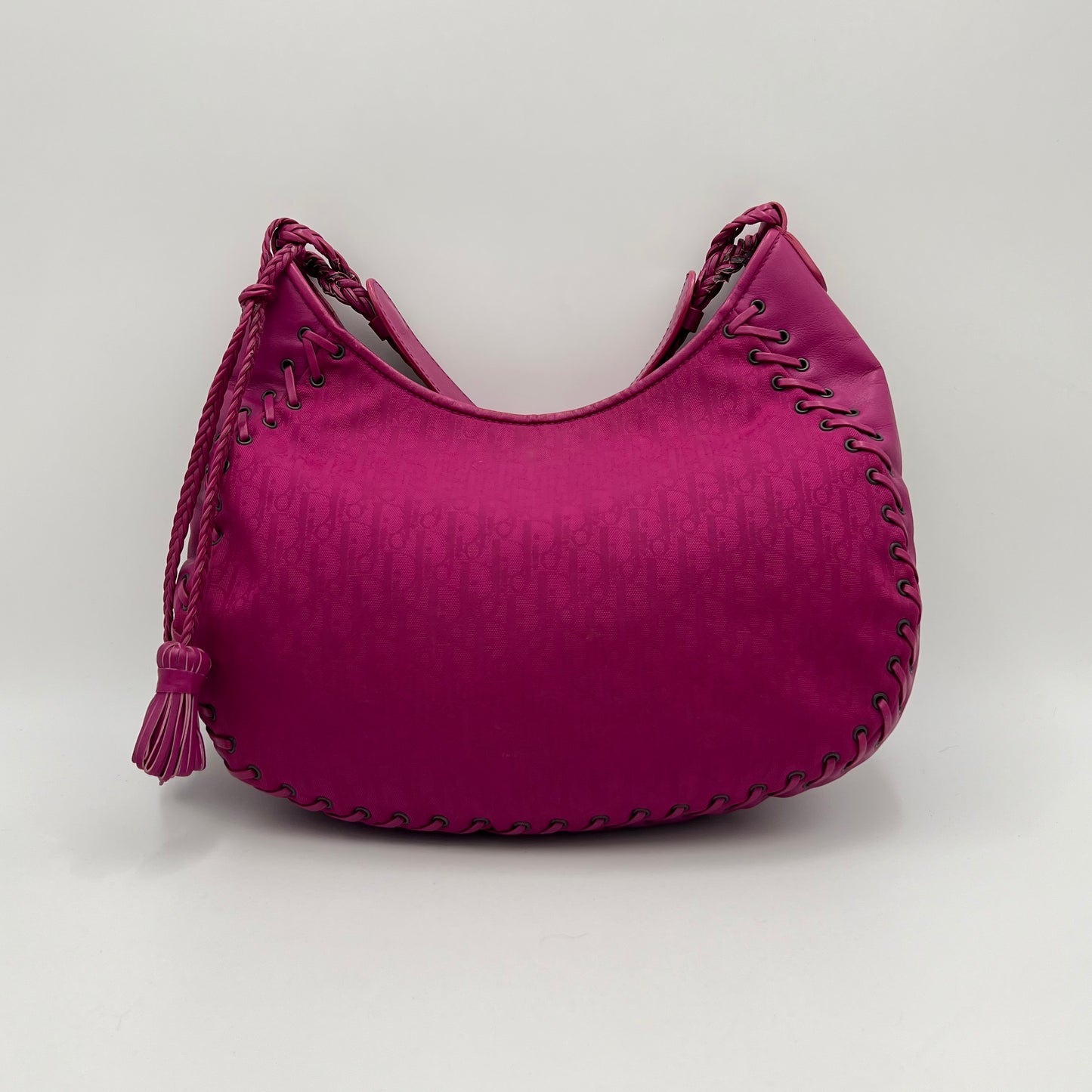 Christian Dior Magenta Oblique Ethnic Hobo Bag