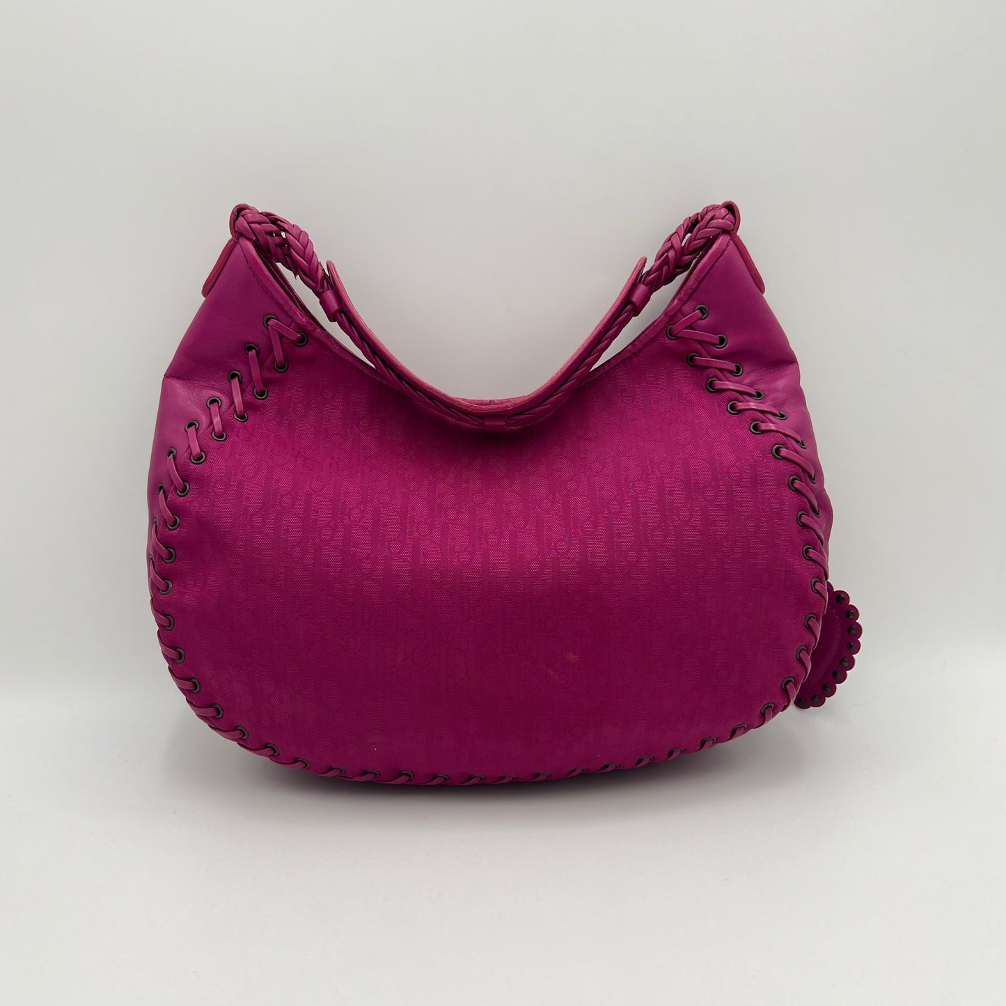 Christian Dior Magenta Oblique Ethnic Hobo Bag