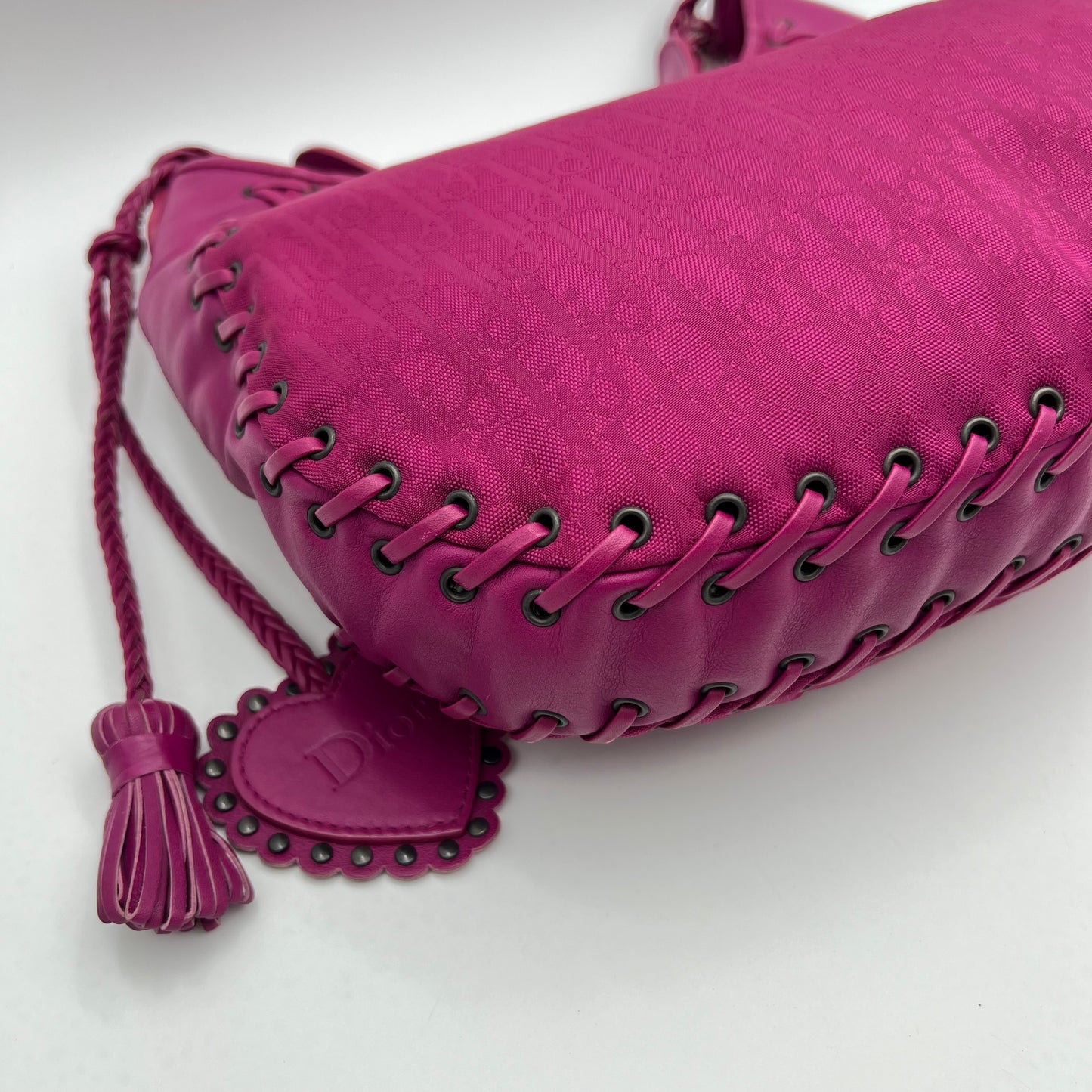 Christian Dior Magenta Oblique Ethnic Hobo Bag