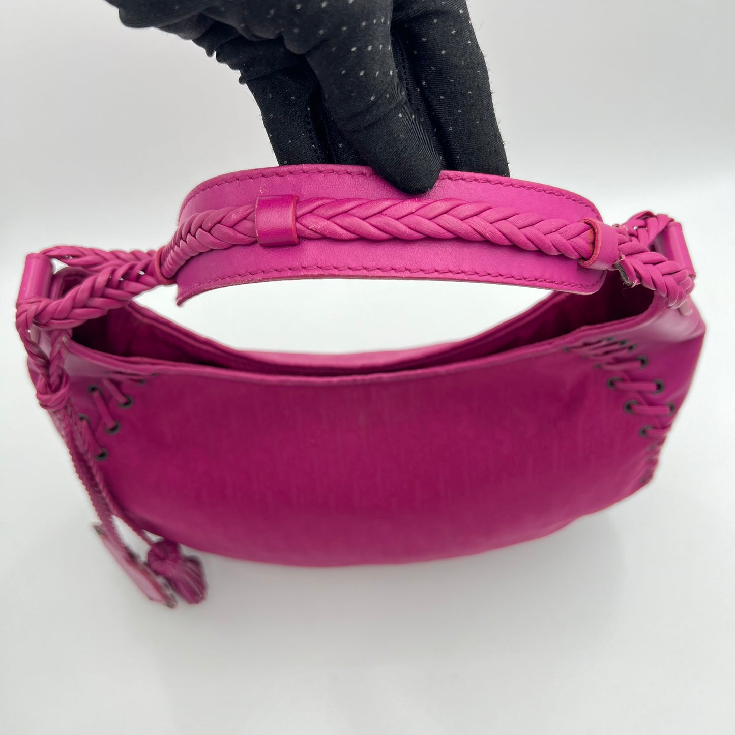 Christian Dior Magenta Oblique Ethnic Hobo Bag