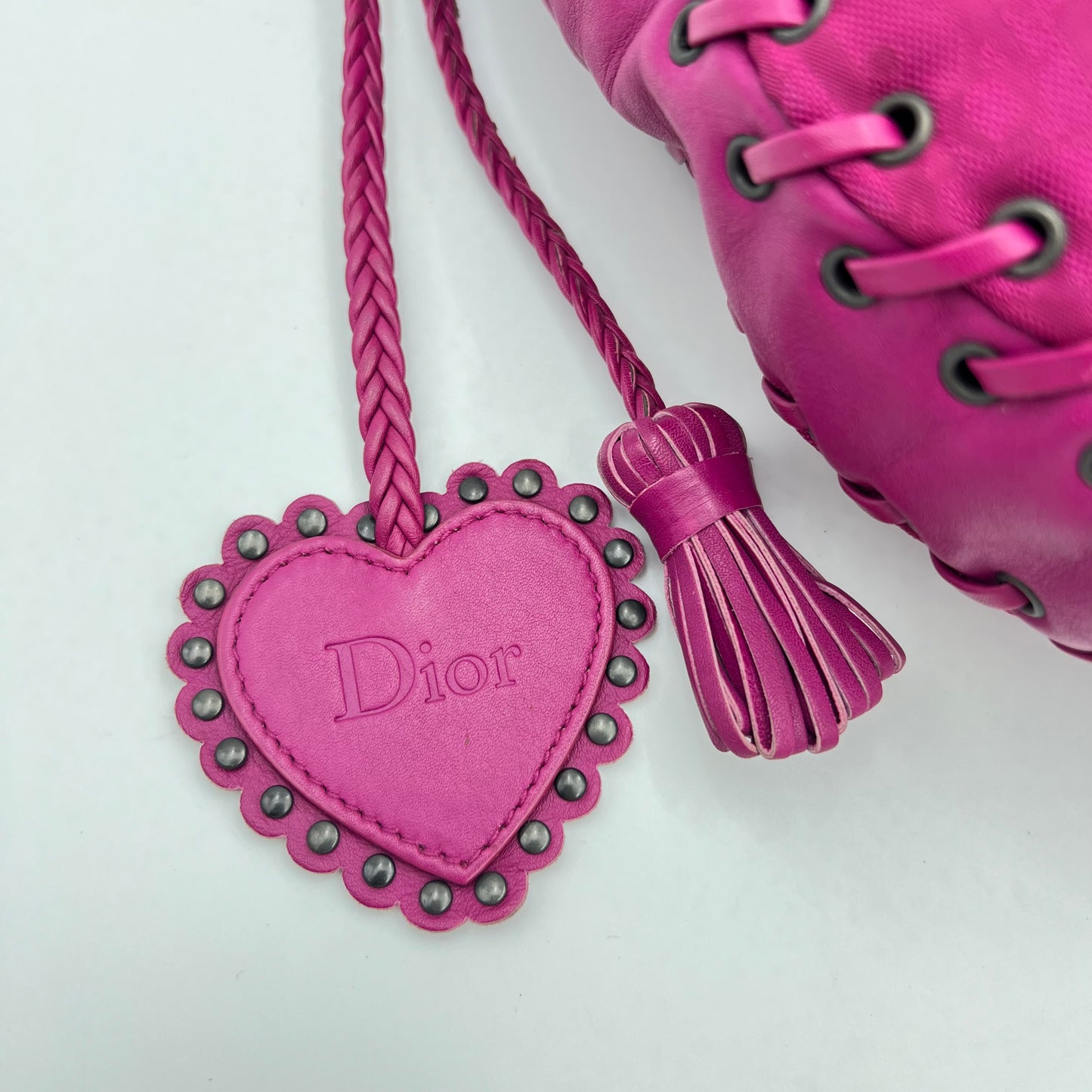 Christian Dior Magenta Oblique Ethnic Hobo Bag
