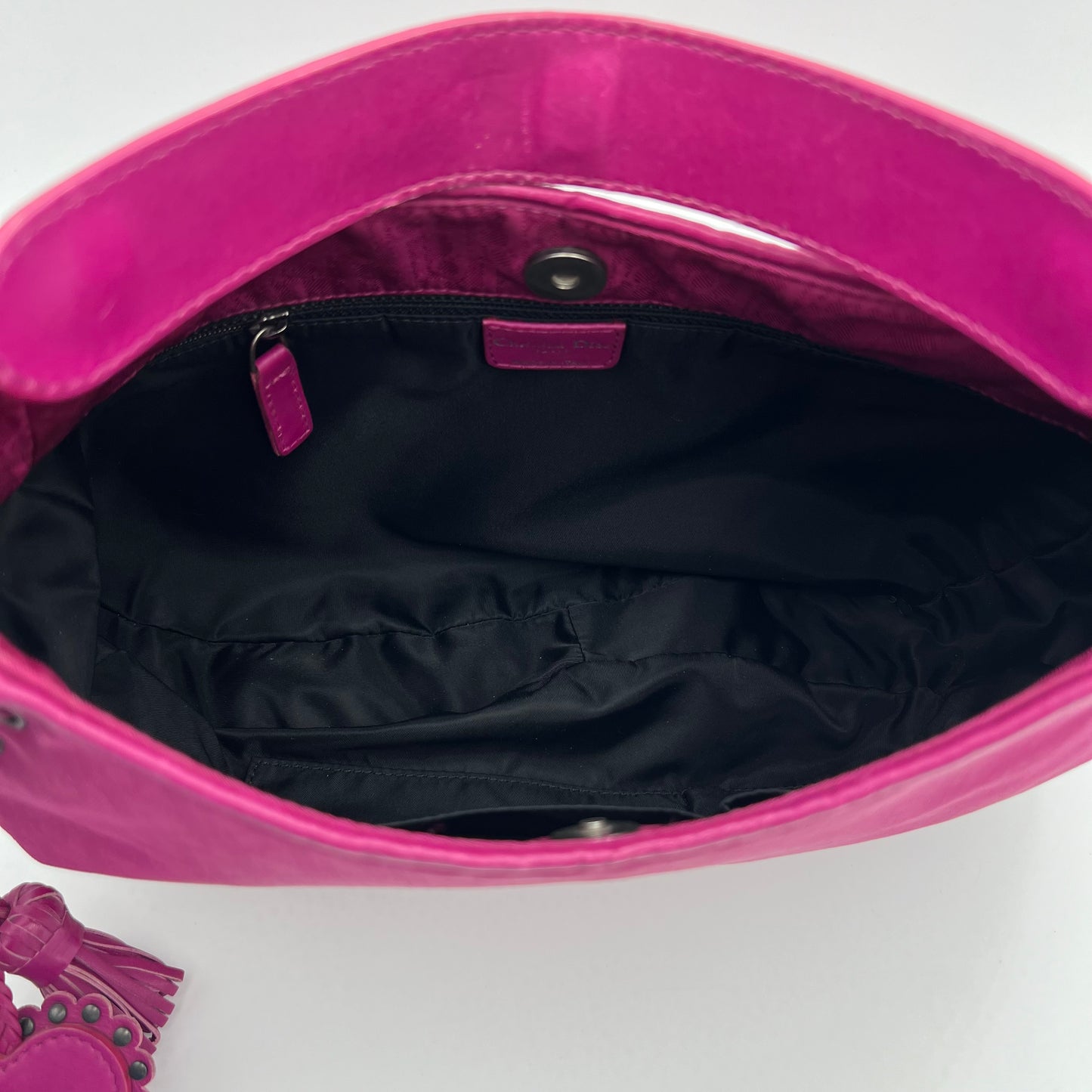 Christian Dior Magenta Oblique Ethnic Hobo Bag
