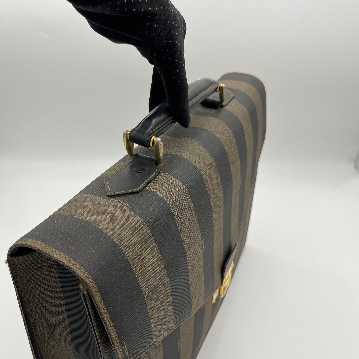 Fendi Vintage Pequin Briefcase