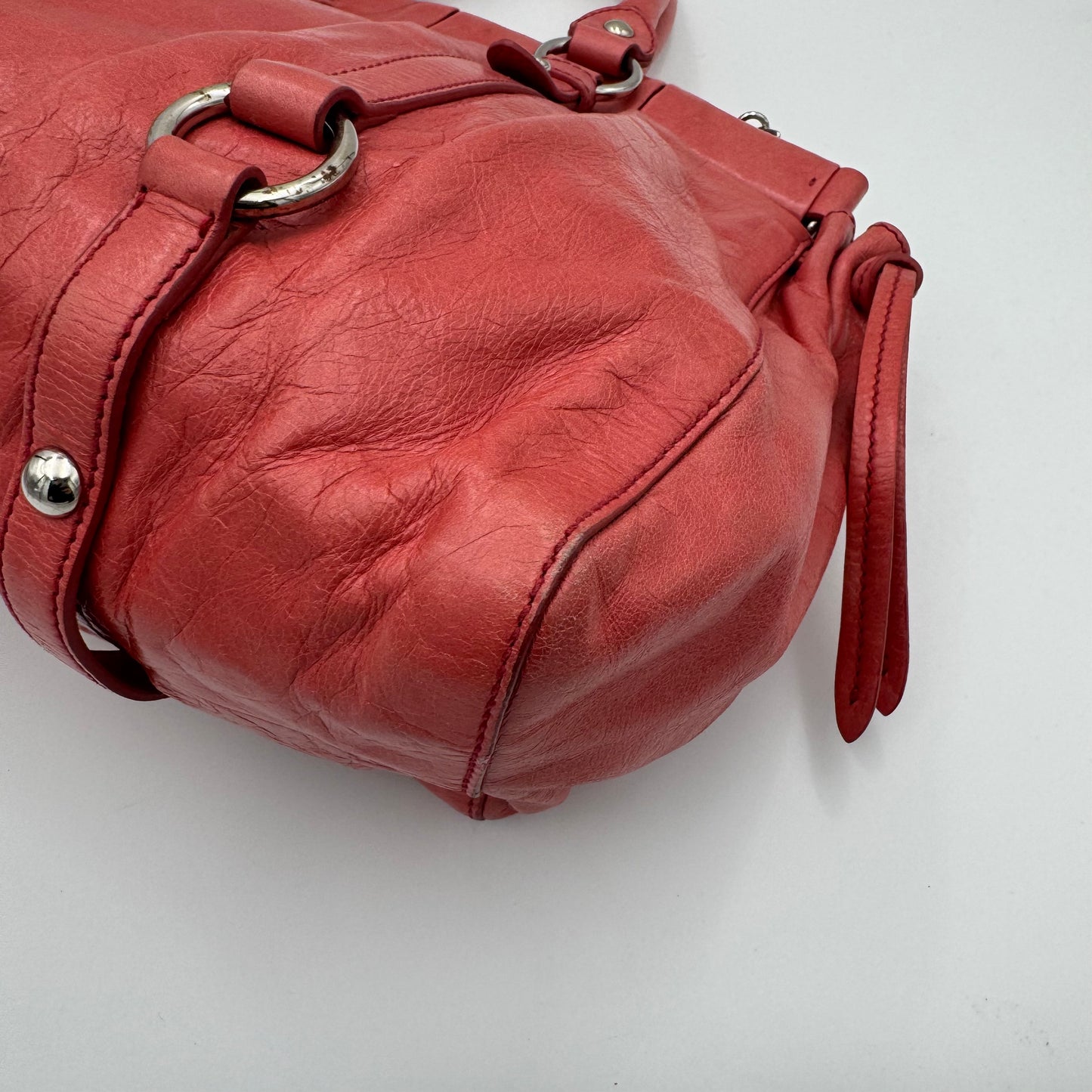 Miu Miu Rose Pink Vitello Lux Leather Satchel SHW