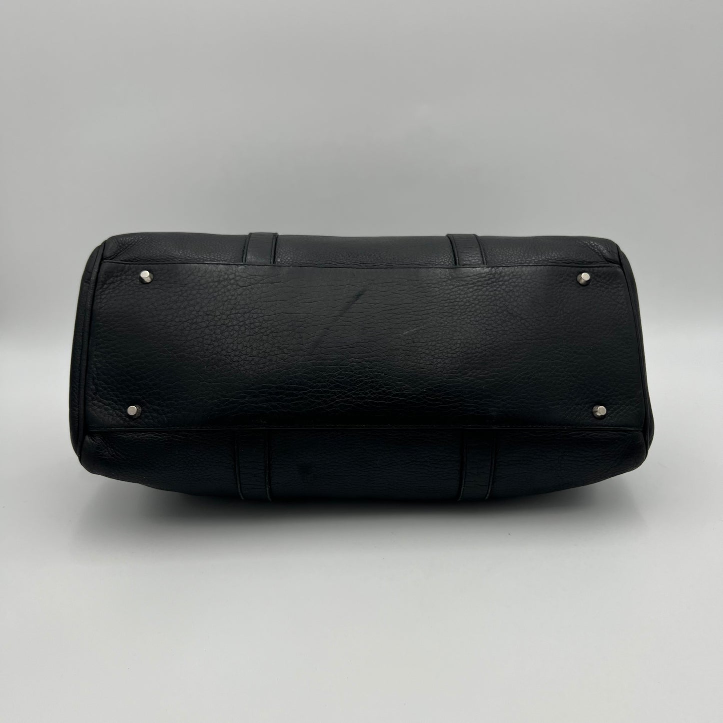 Christian Dior Black Leather Spellout D-Charm Boston