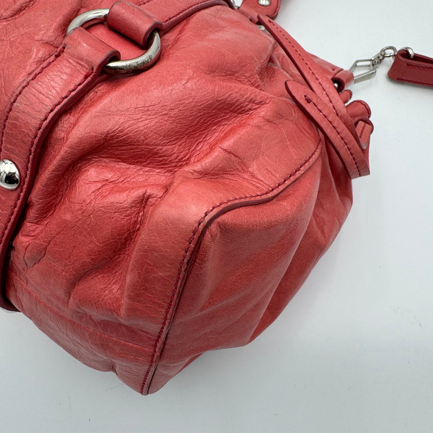 Miu Miu Rose Pink Vitello Lux Leather Satchel SHW