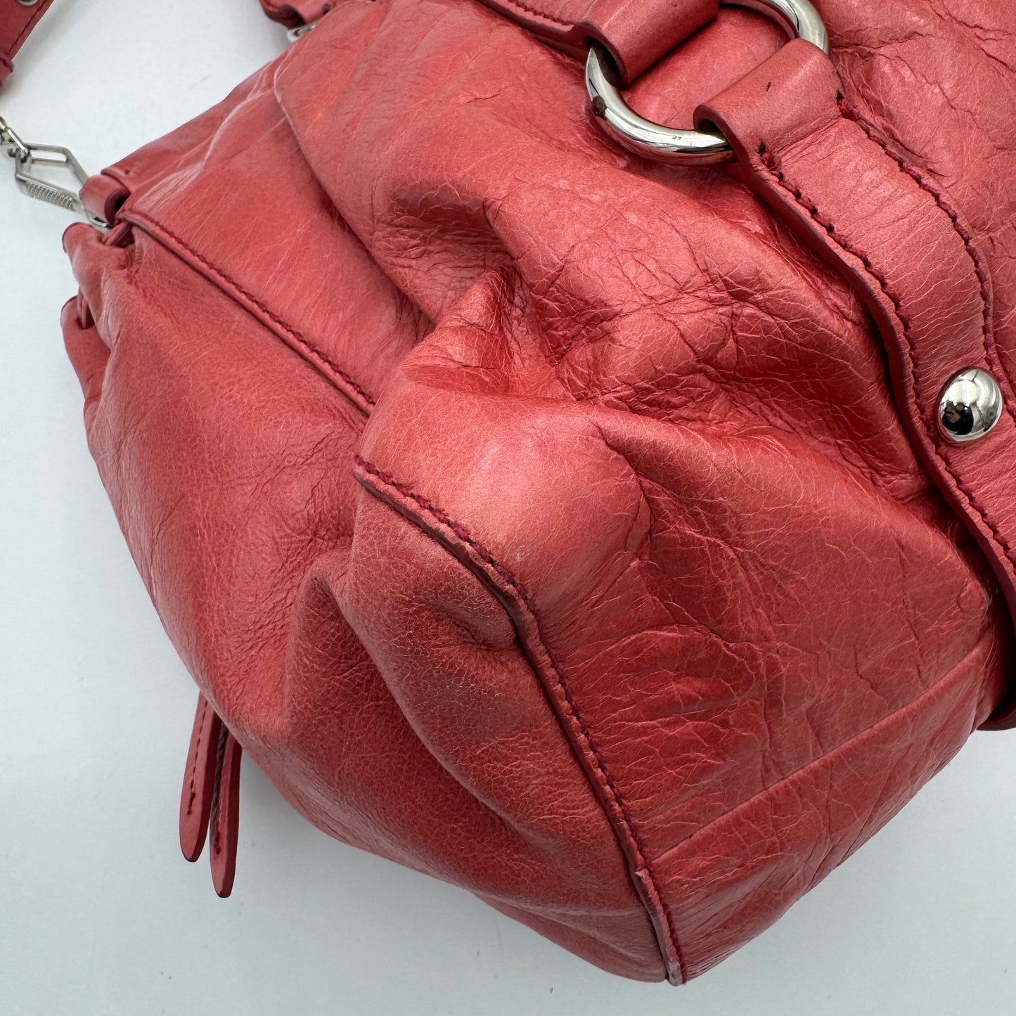 Miu Miu Rose Pink Vitello Lux Leather Satchel SHW