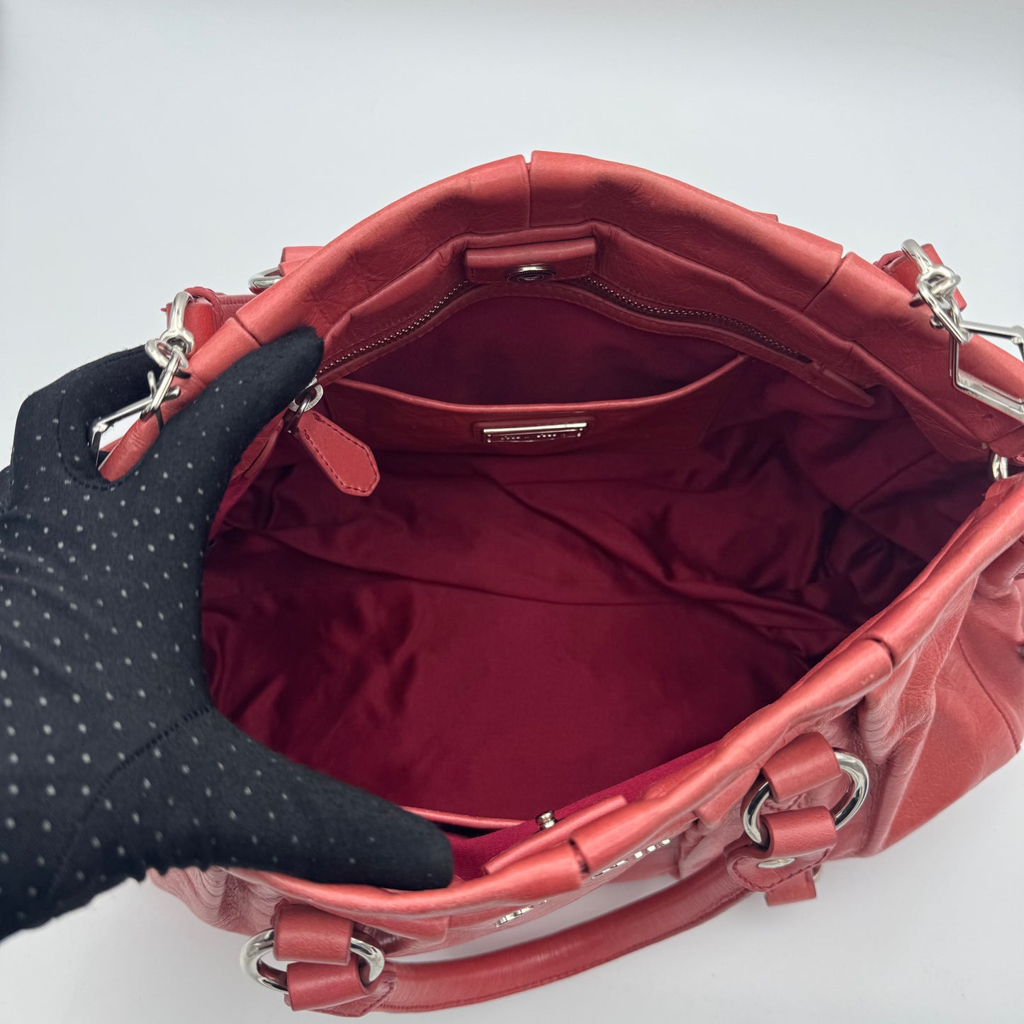 Miu Miu Rose Pink Vitello Lux Leather Satchel SHW