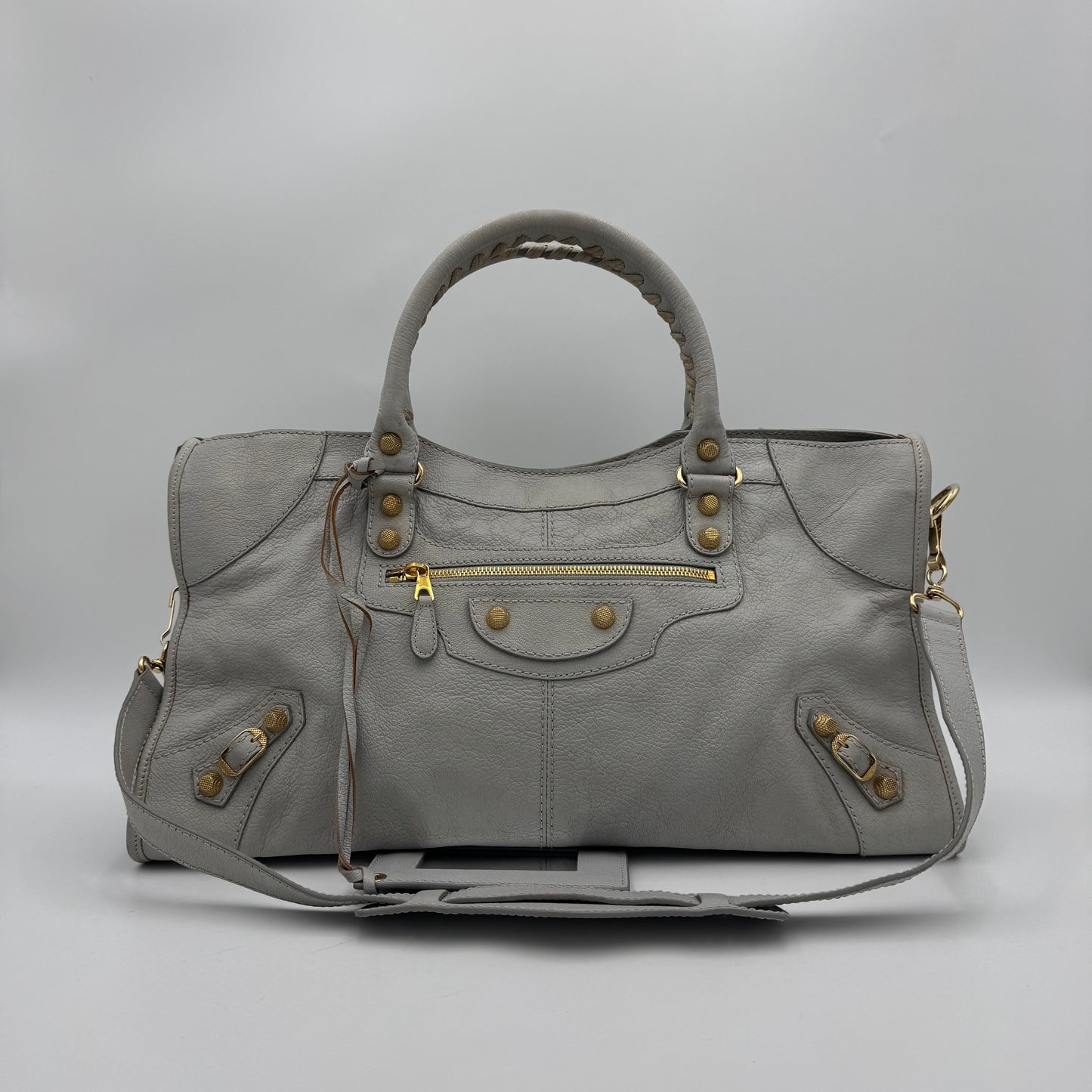 Balenciaga Light Gray Leather Giant 12 Part Time GHW