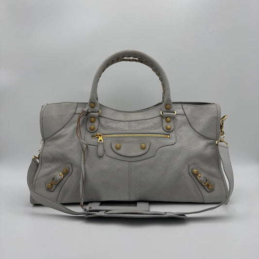Balenciaga Light Gray Leather Giant 12 Part Time GHW