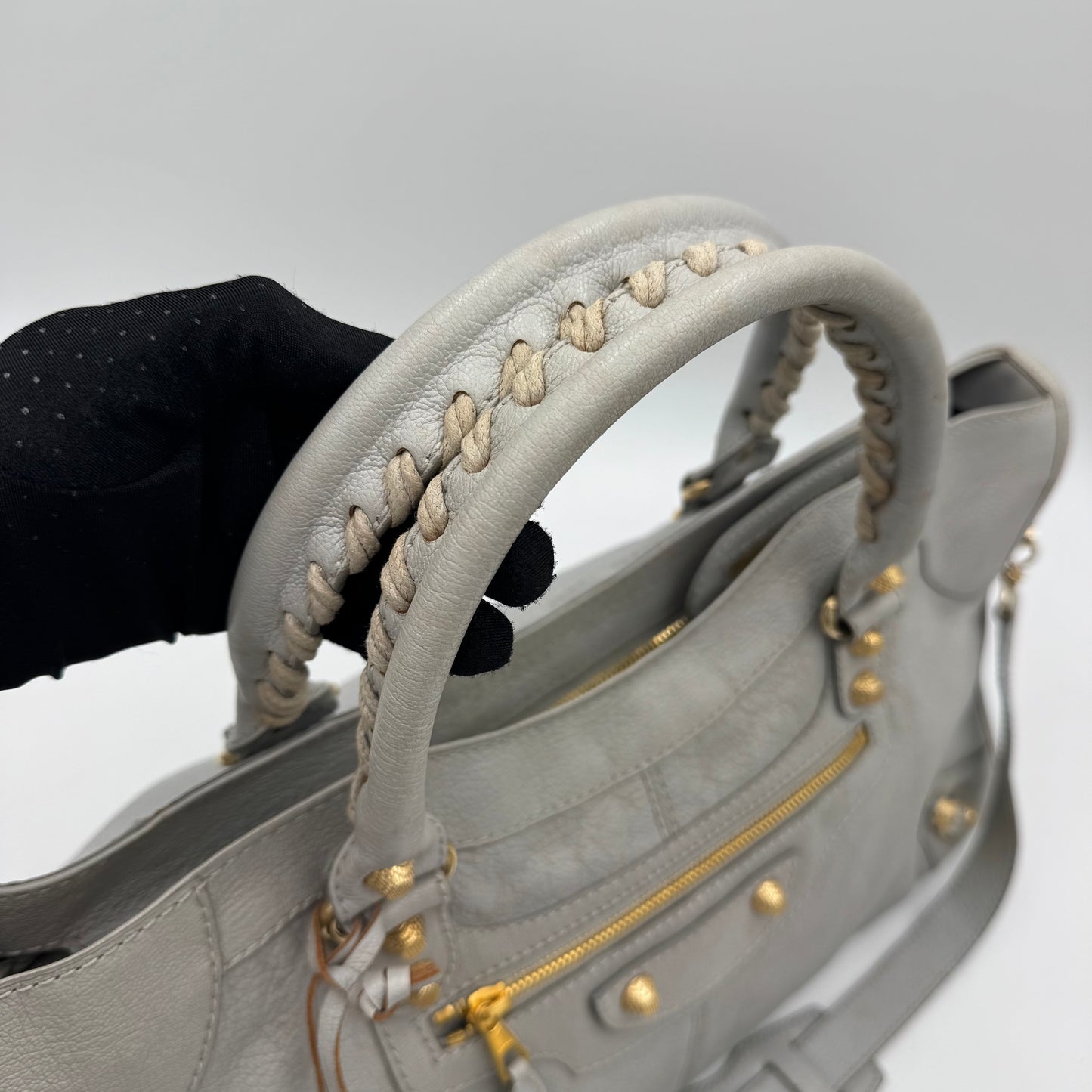 Balenciaga Light Gray Leather Giant 12 Part Time GHW