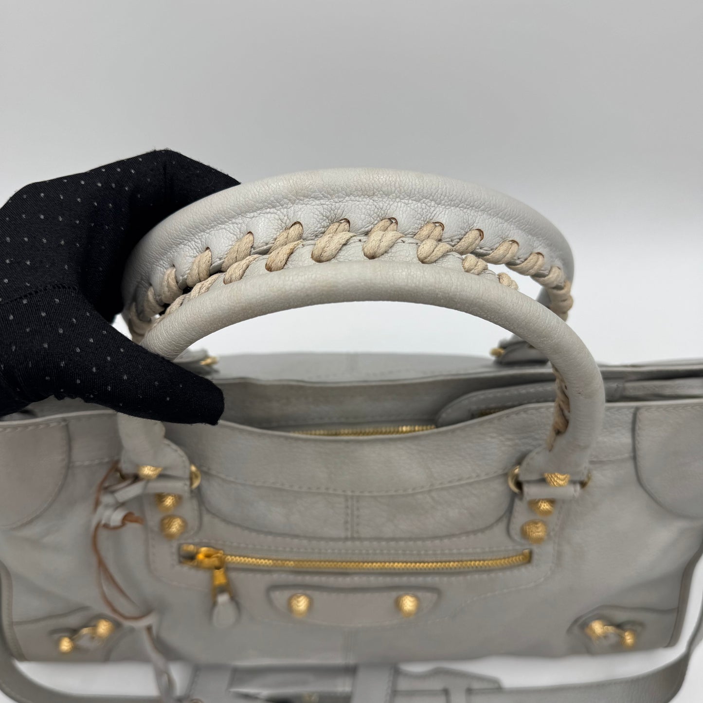 Balenciaga Light Gray Leather Giant 12 Part Time GHW