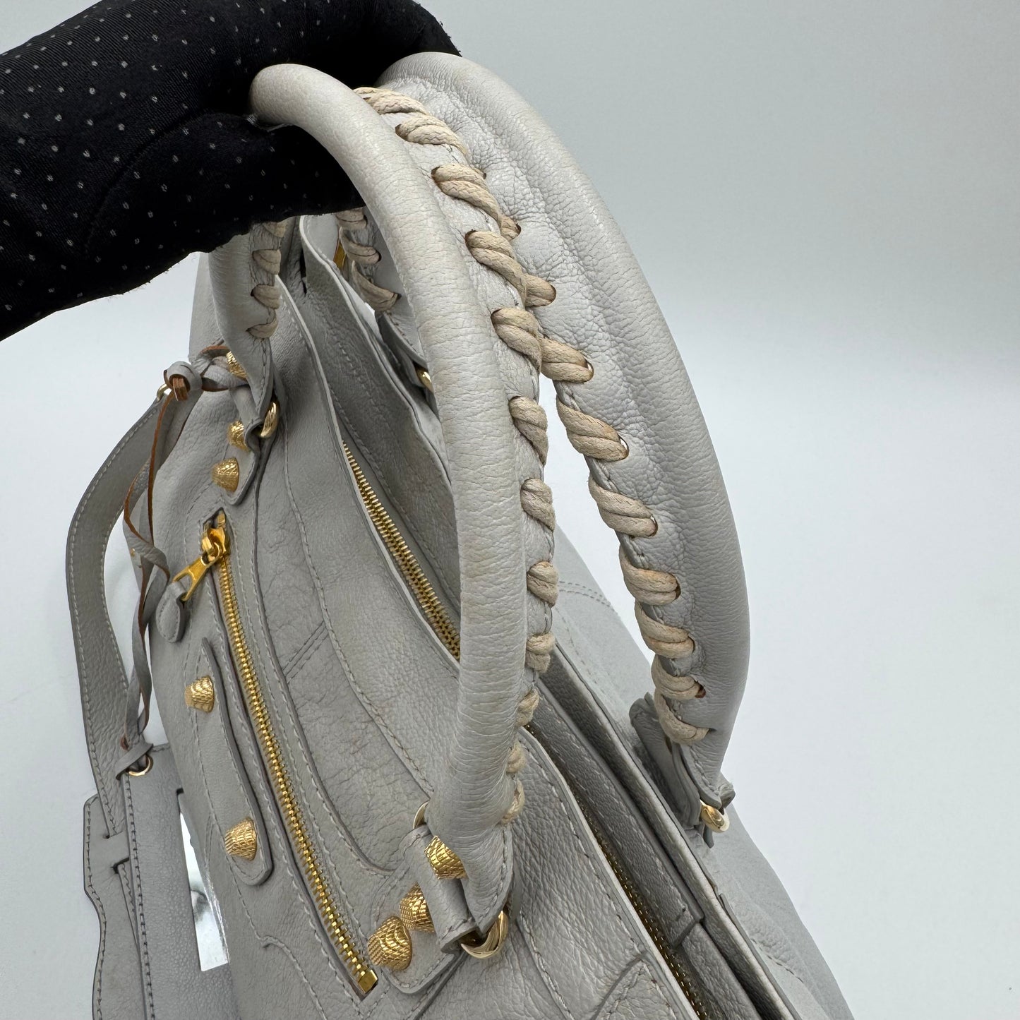 Balenciaga Light Gray Leather Giant 12 Part Time GHW