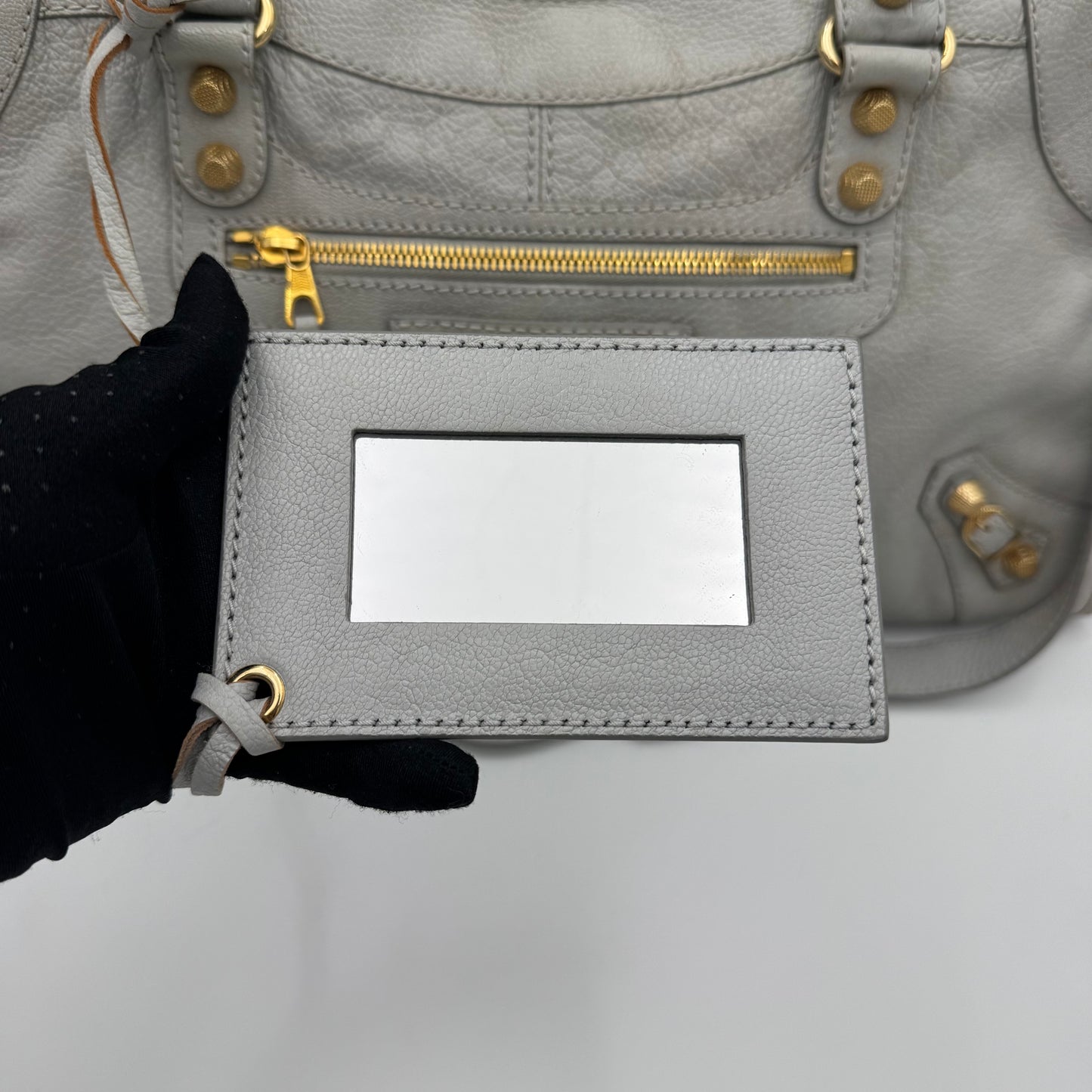 Balenciaga Light Gray Leather Giant 12 Part Time GHW