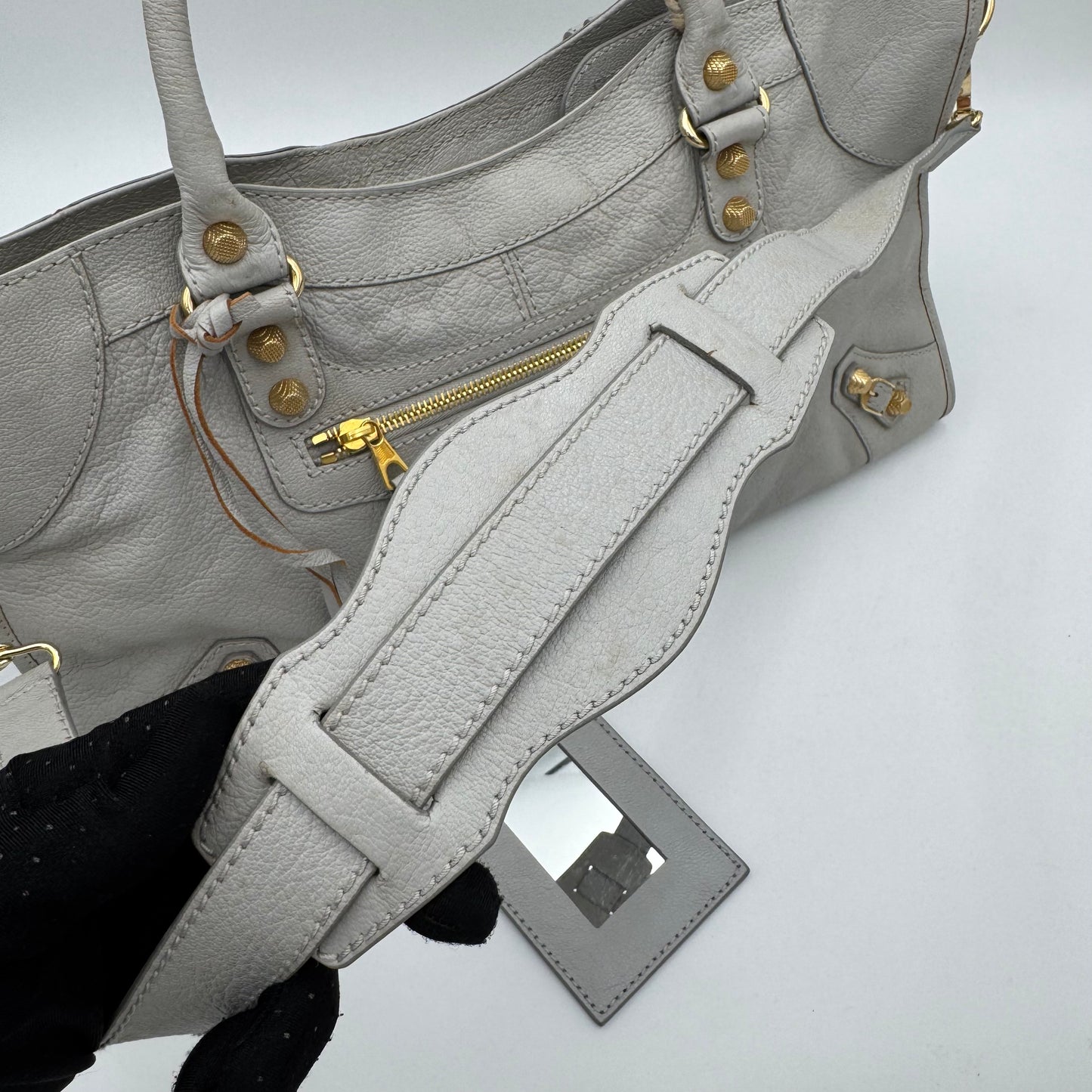 Balenciaga Light Gray Leather Giant 12 Part Time GHW