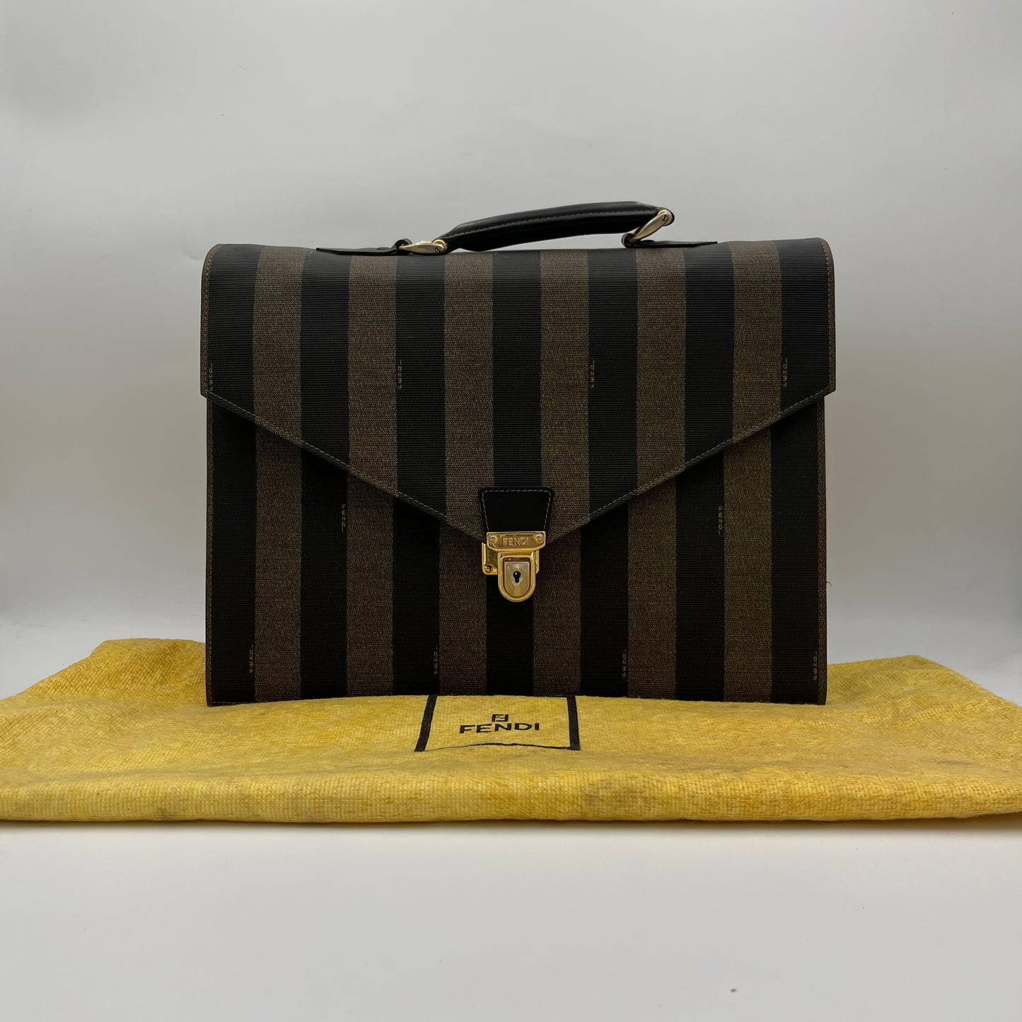 Fendi Vintage Pequin Briefcase