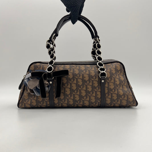Christian Dior Brown Romantique Trotter Medium Handbag