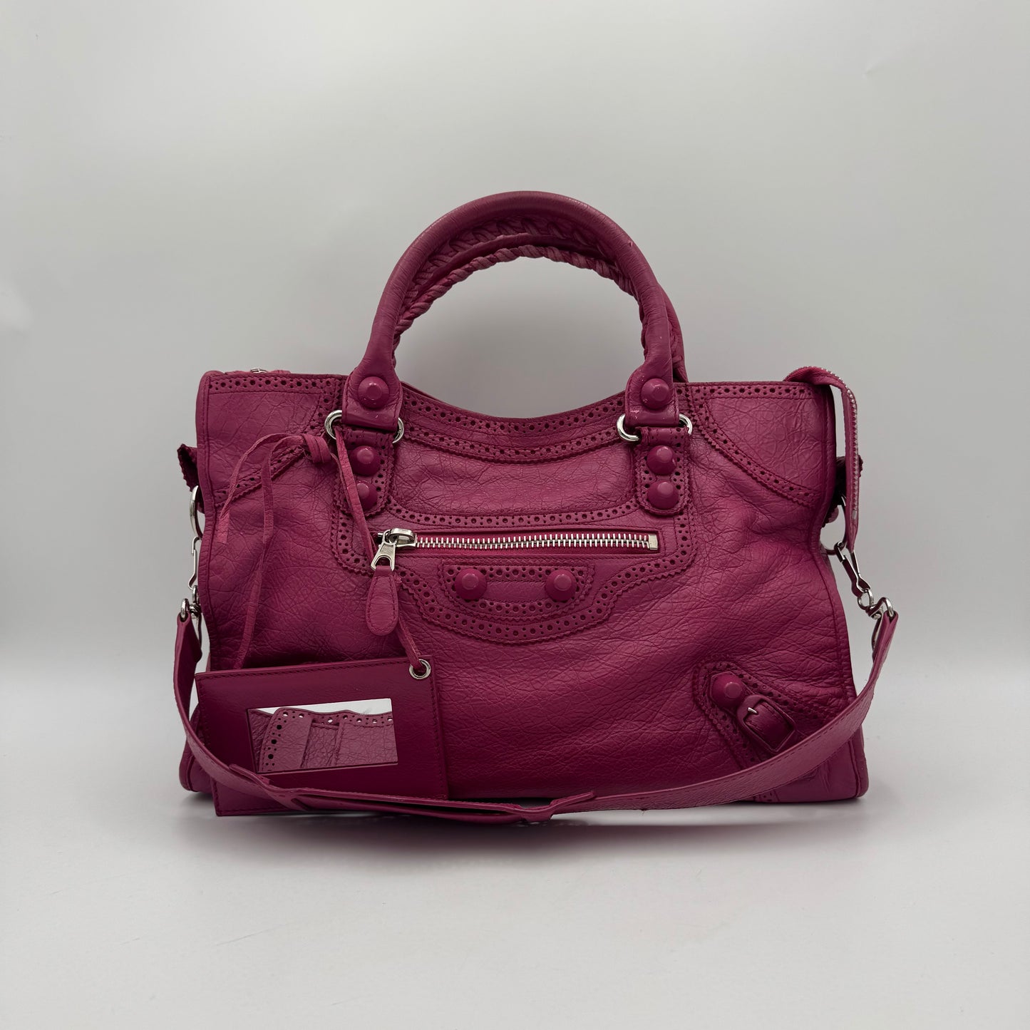 Balenciaga Magenta Pink Leather Giant Brogues City