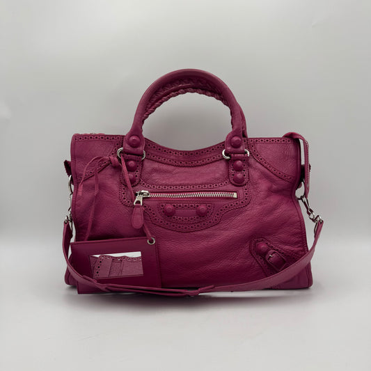 Balenciaga Magenta Pink Leather Giant Brogues City