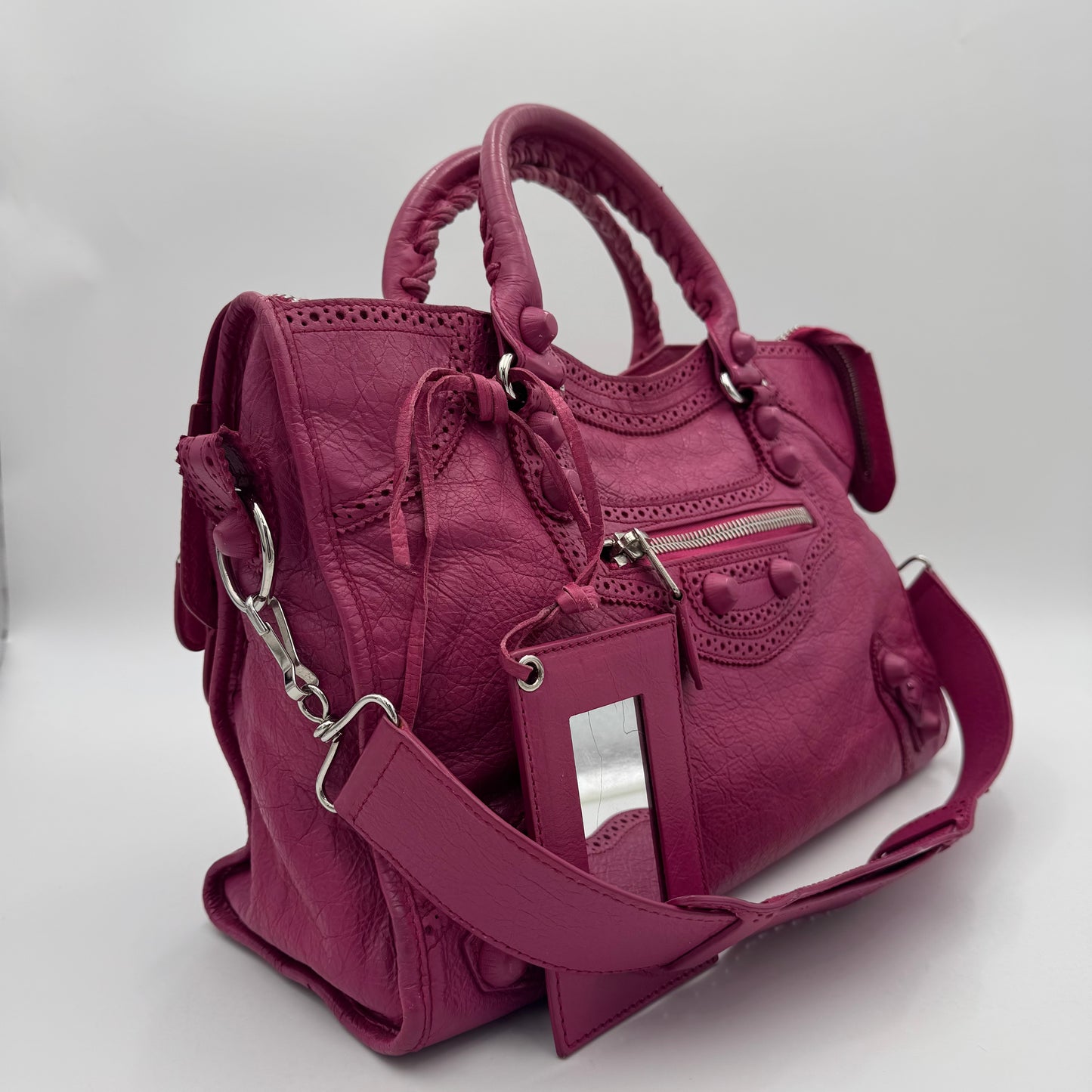 Balenciaga Magenta Pink Leather Giant Brogues City