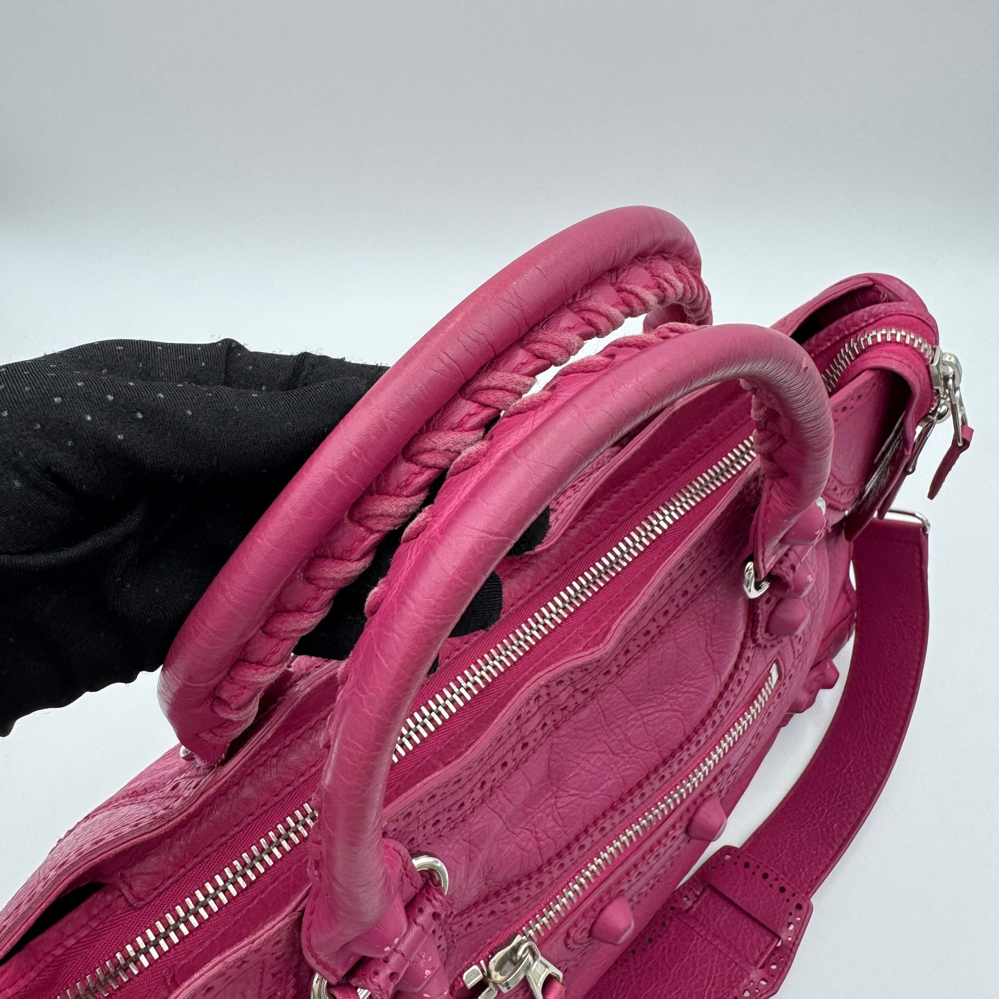 Balenciaga Magenta Pink Leather Giant Brogues City