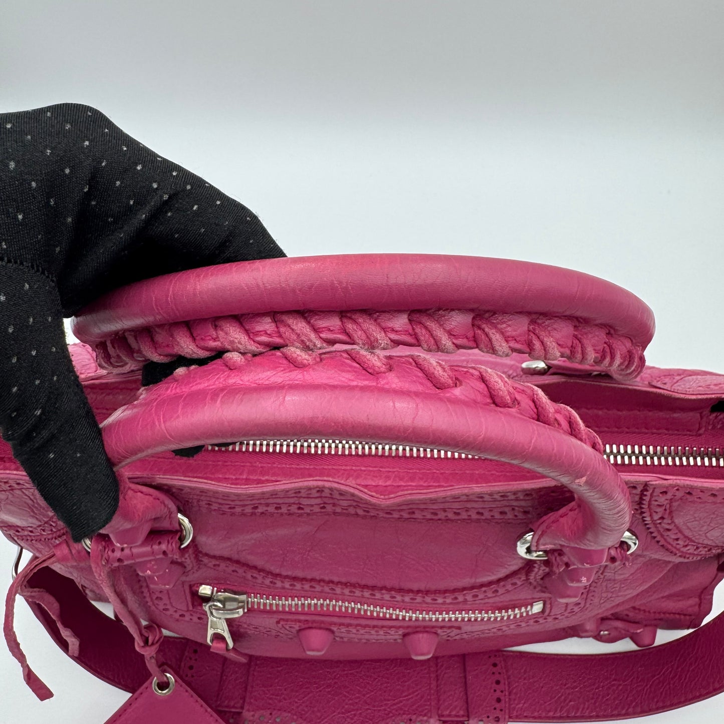 Balenciaga Magenta Pink Leather Giant Brogues City